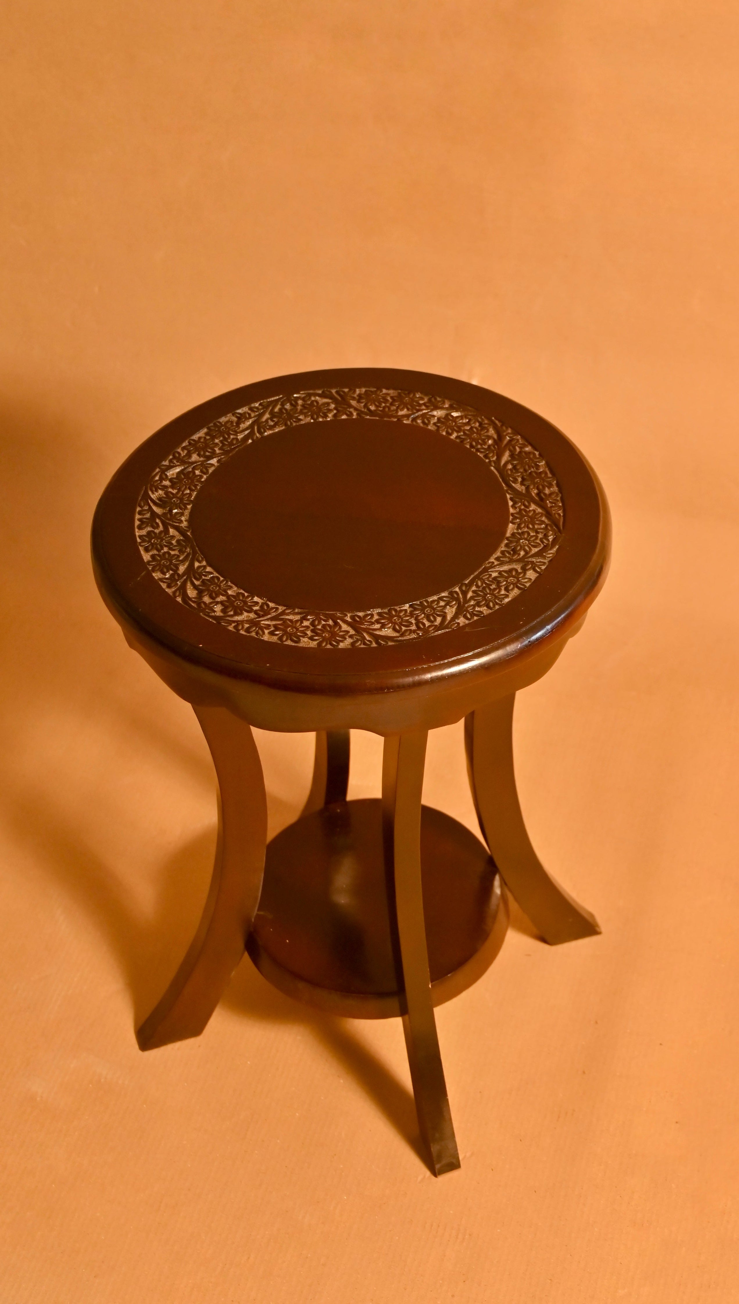 handcrafted wooden accent table