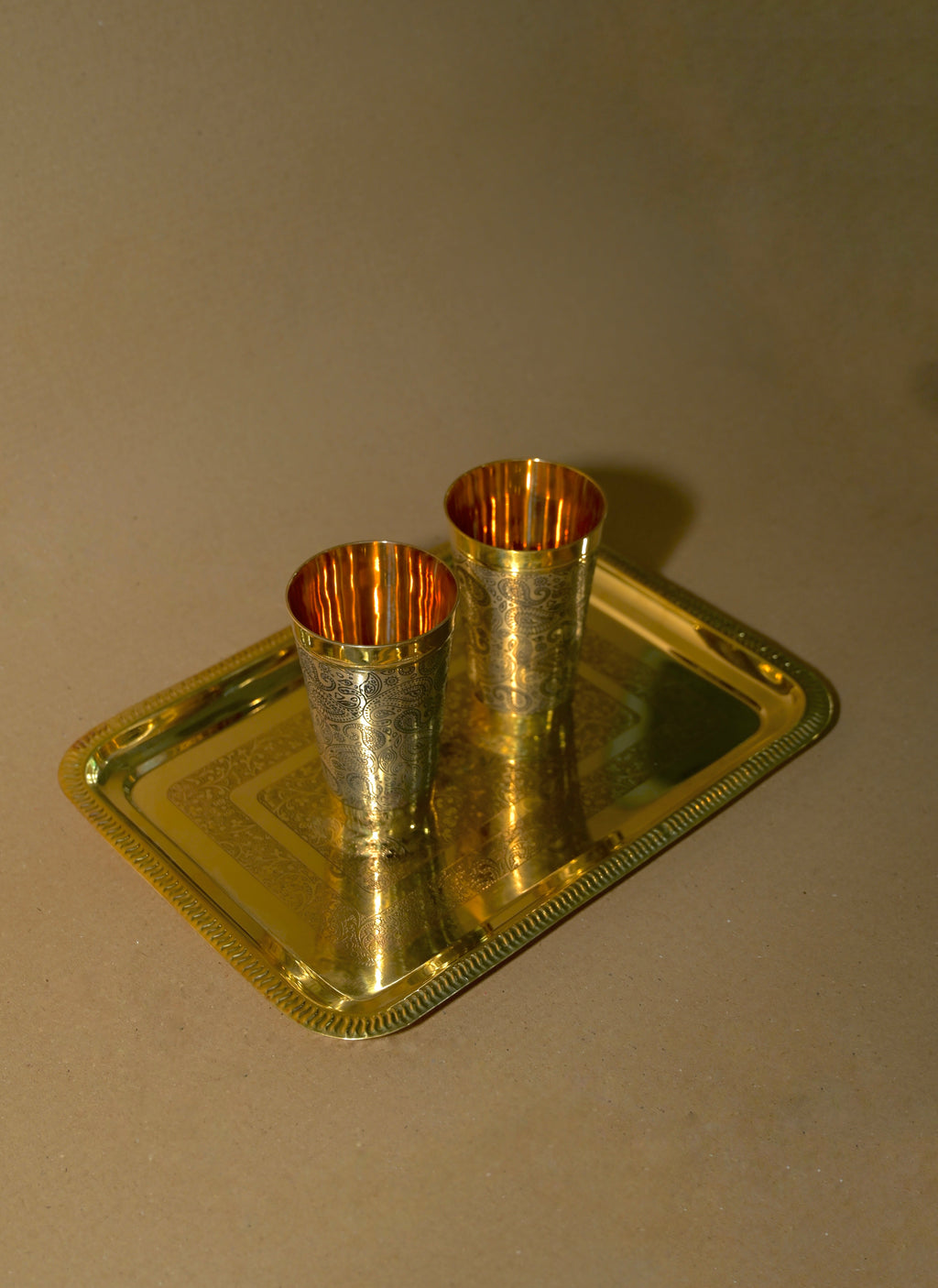 Brass glass set