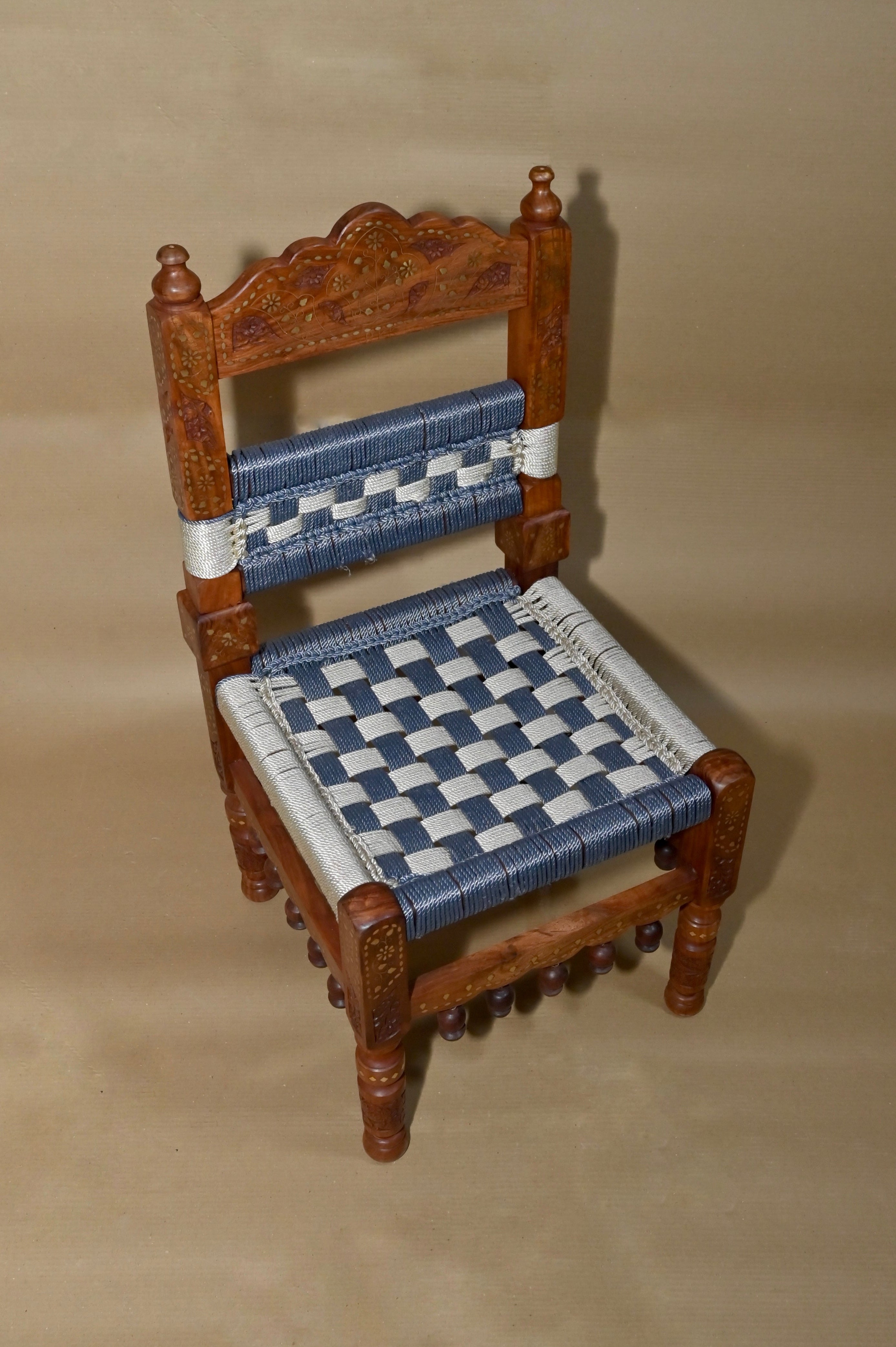 Hand-Carved Wooden Chair