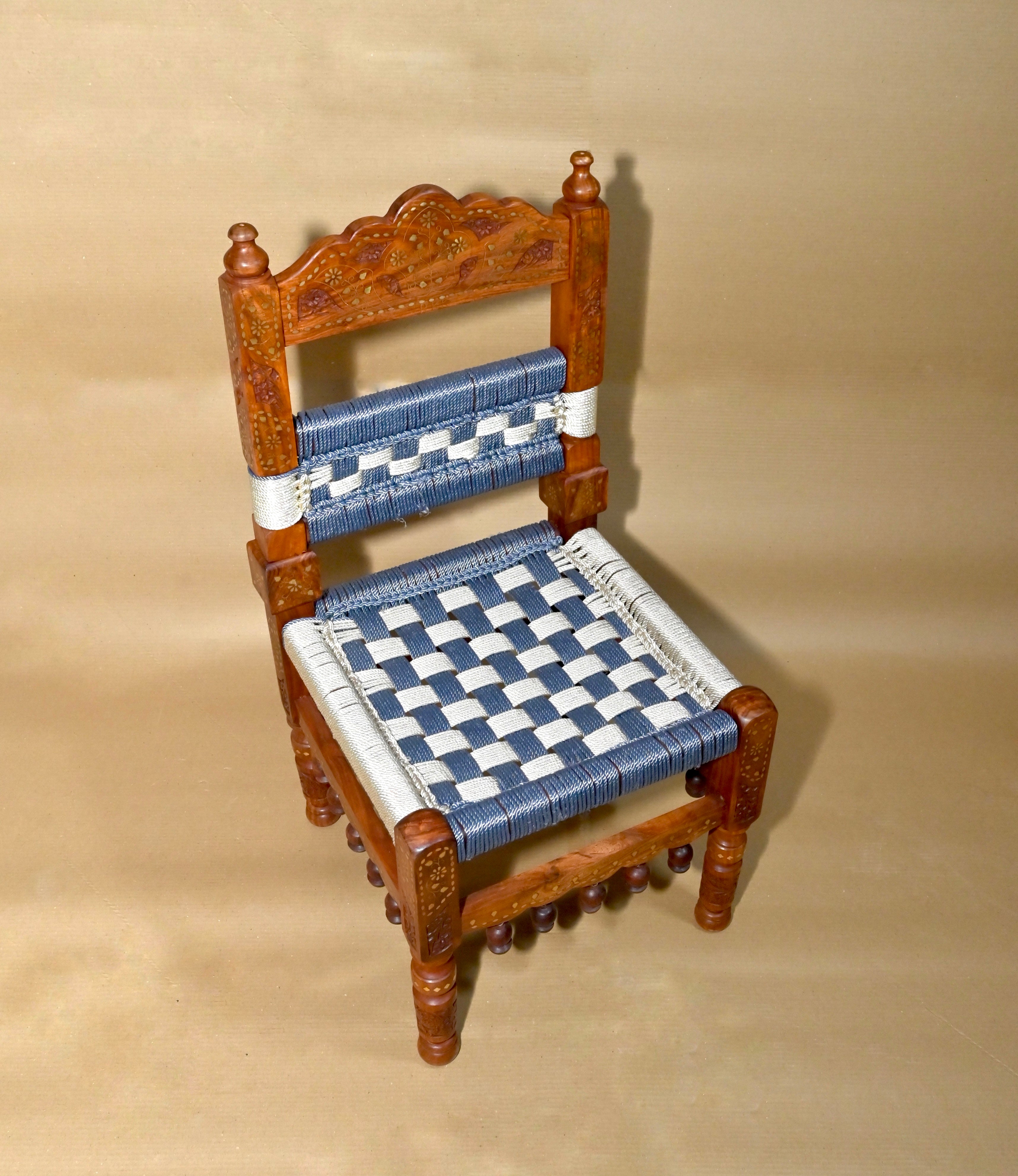 Hand-Carved Wooden Chair