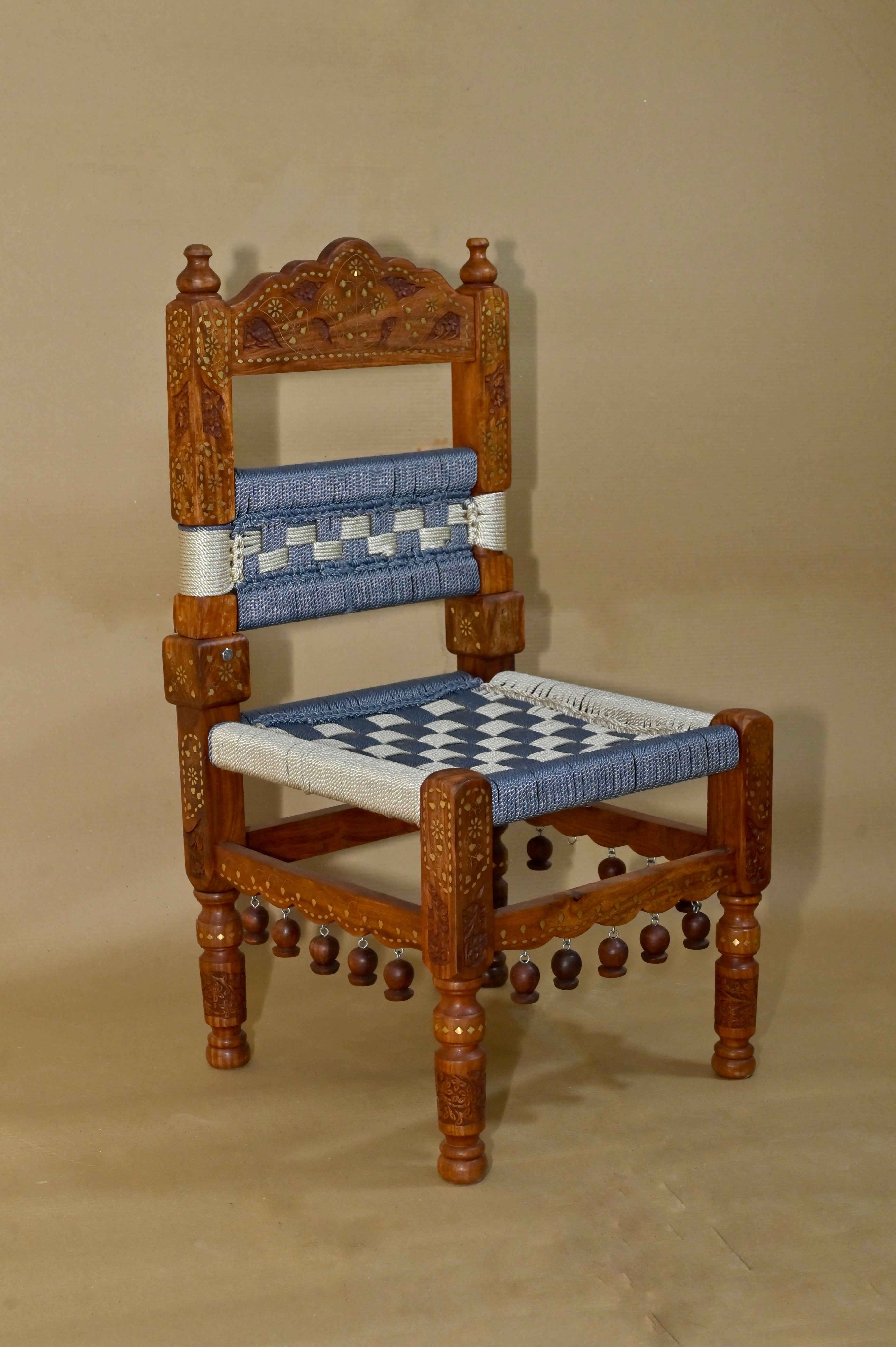 Hand-Carved Wooden Chair