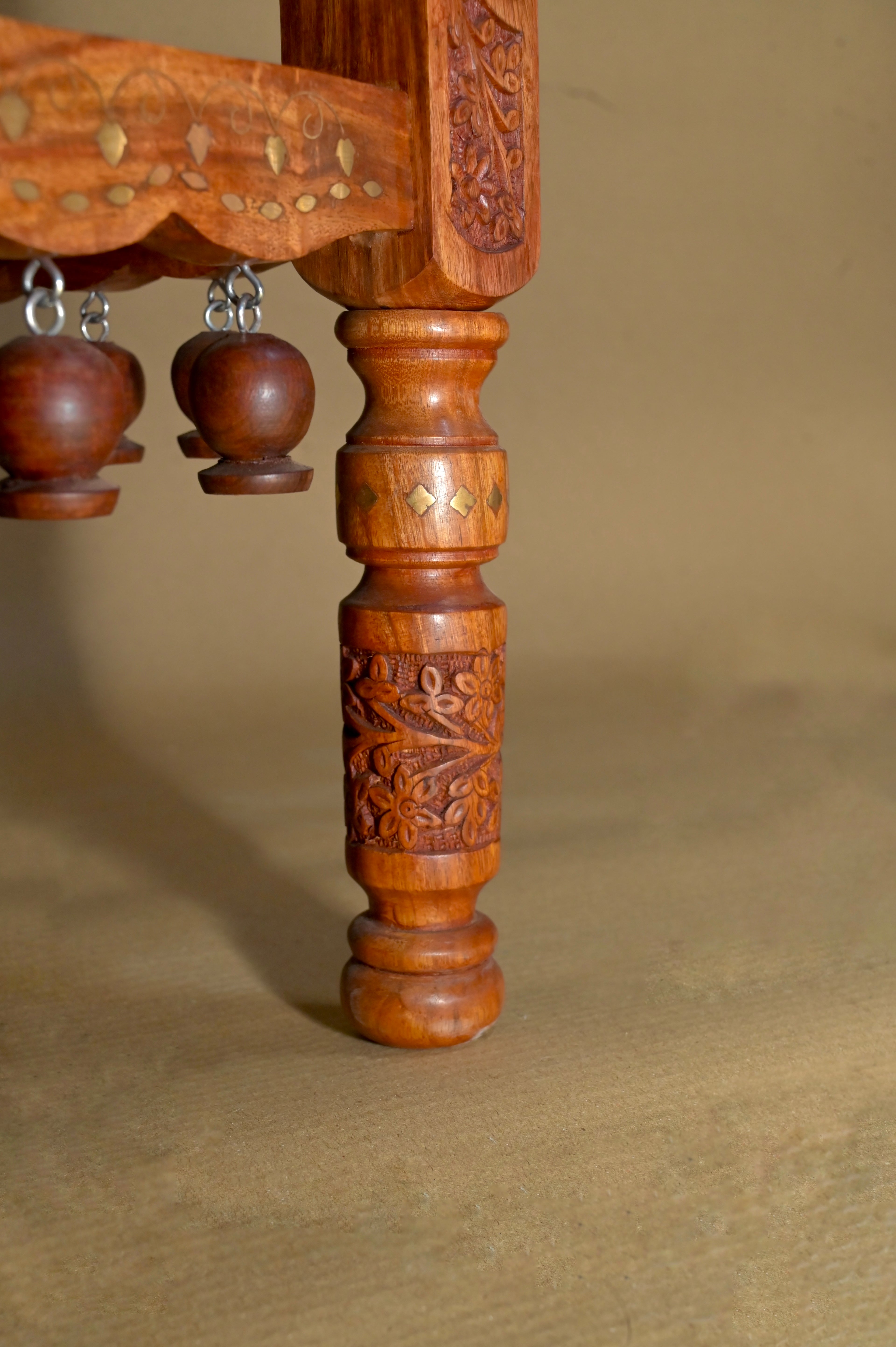Hand-Carved Wooden Chair