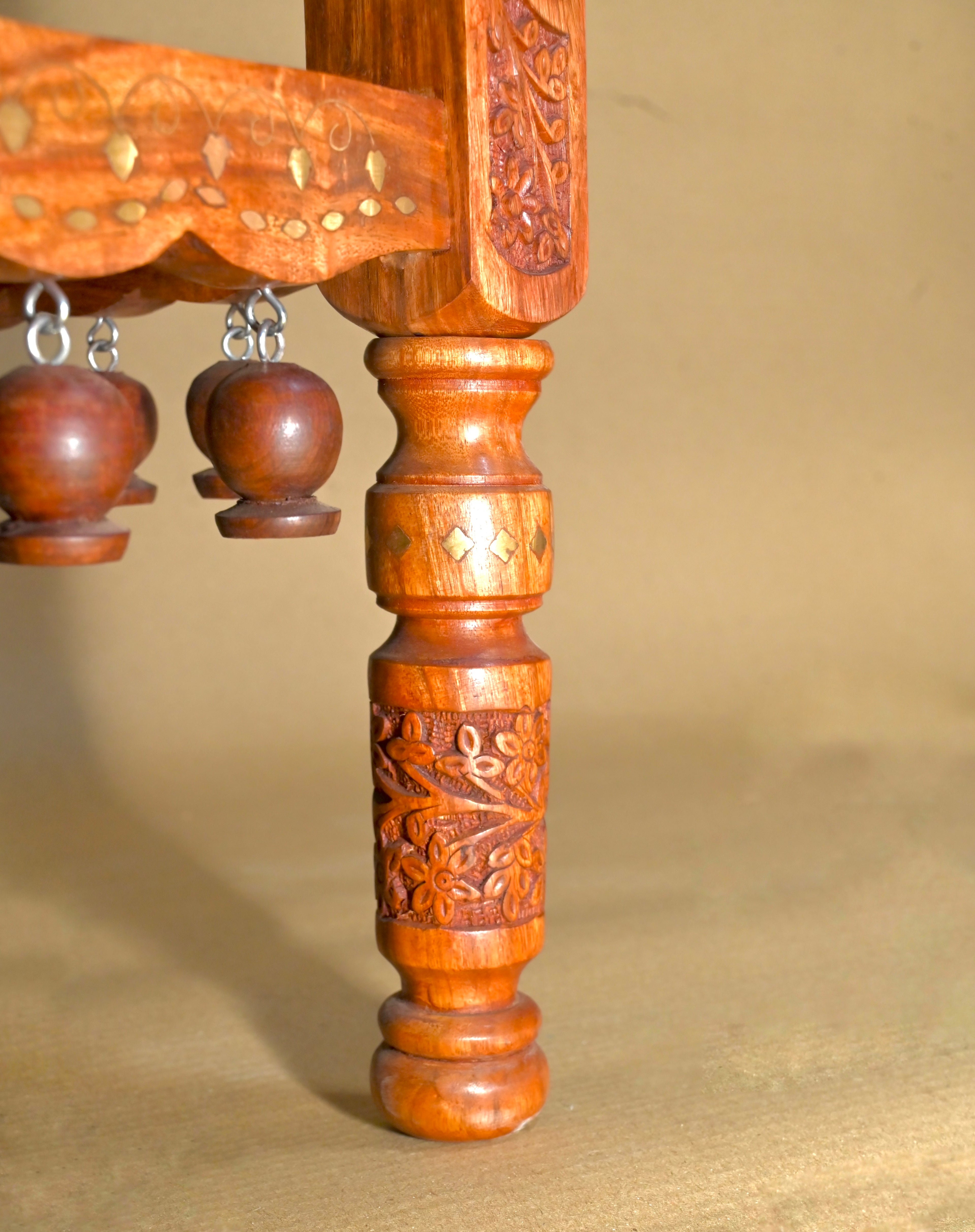 Hand-Carved Wooden Chair
