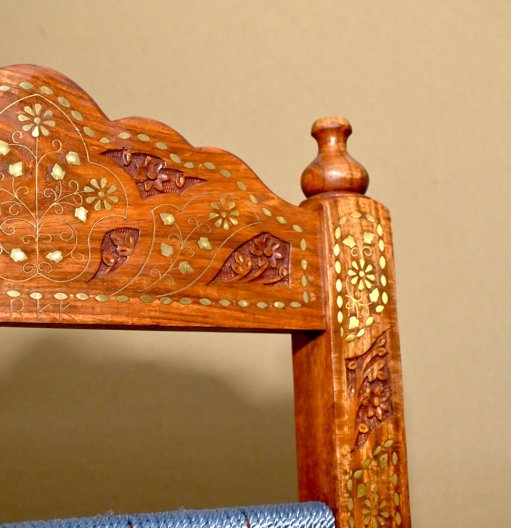 Hand-Carved Wooden Chair