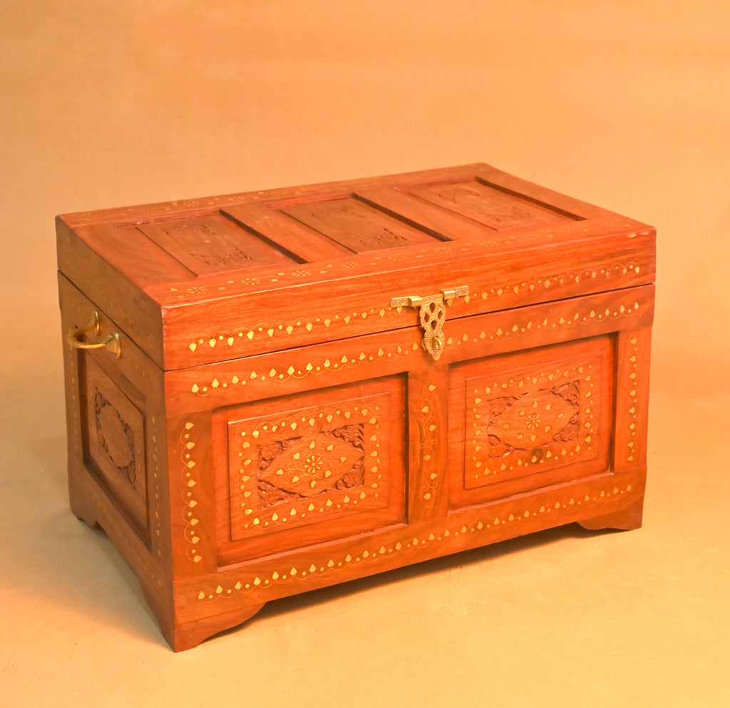 Royal Handcrafted Wooden Clothes Storage Trunk