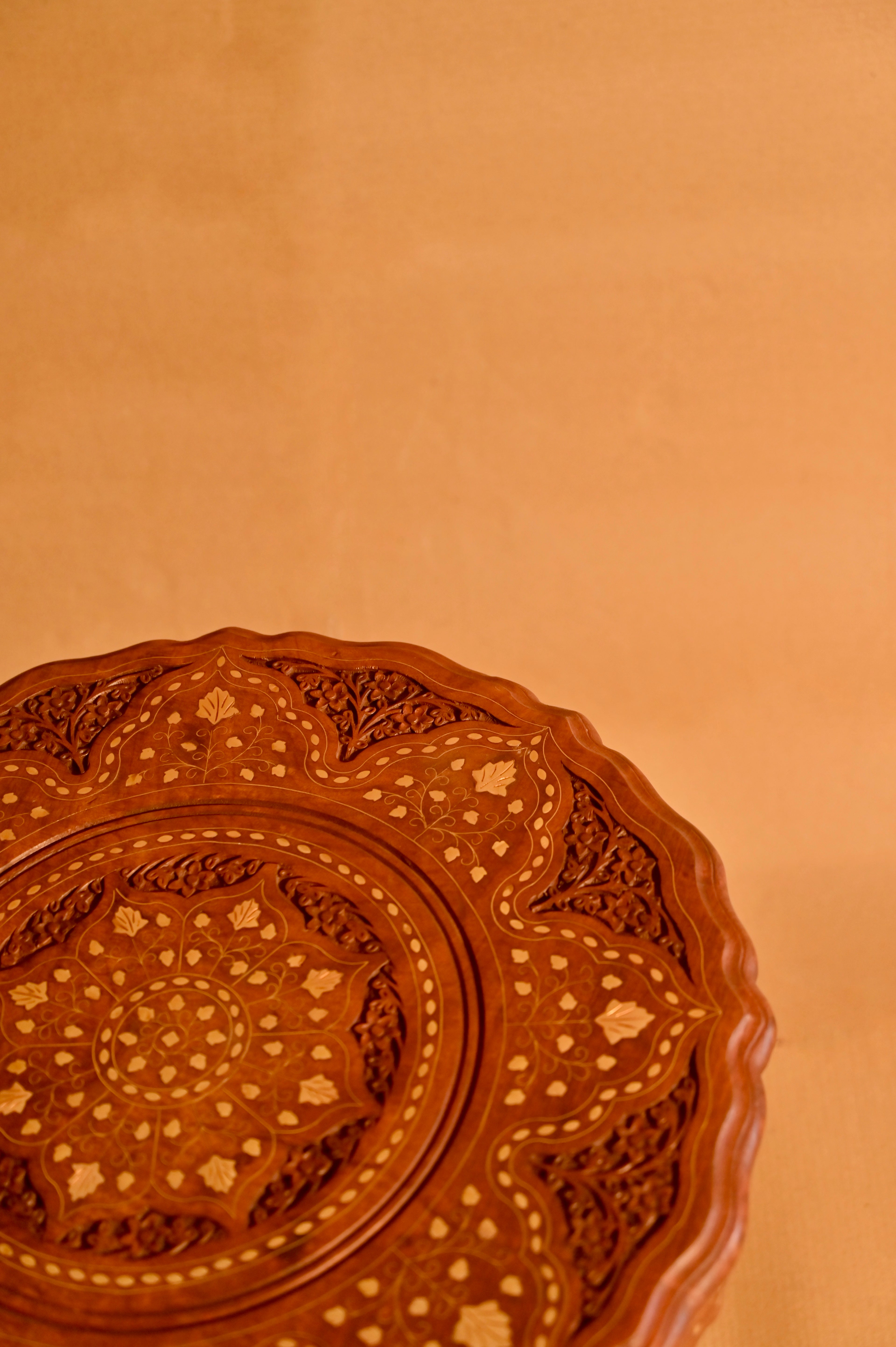 Royal Handcrafted Carved Wooden Accent Table