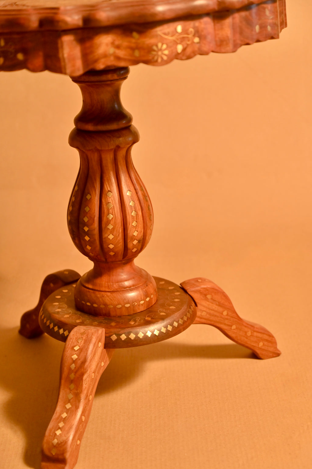 Royal Handcrafted Carved Wooden Accent Table