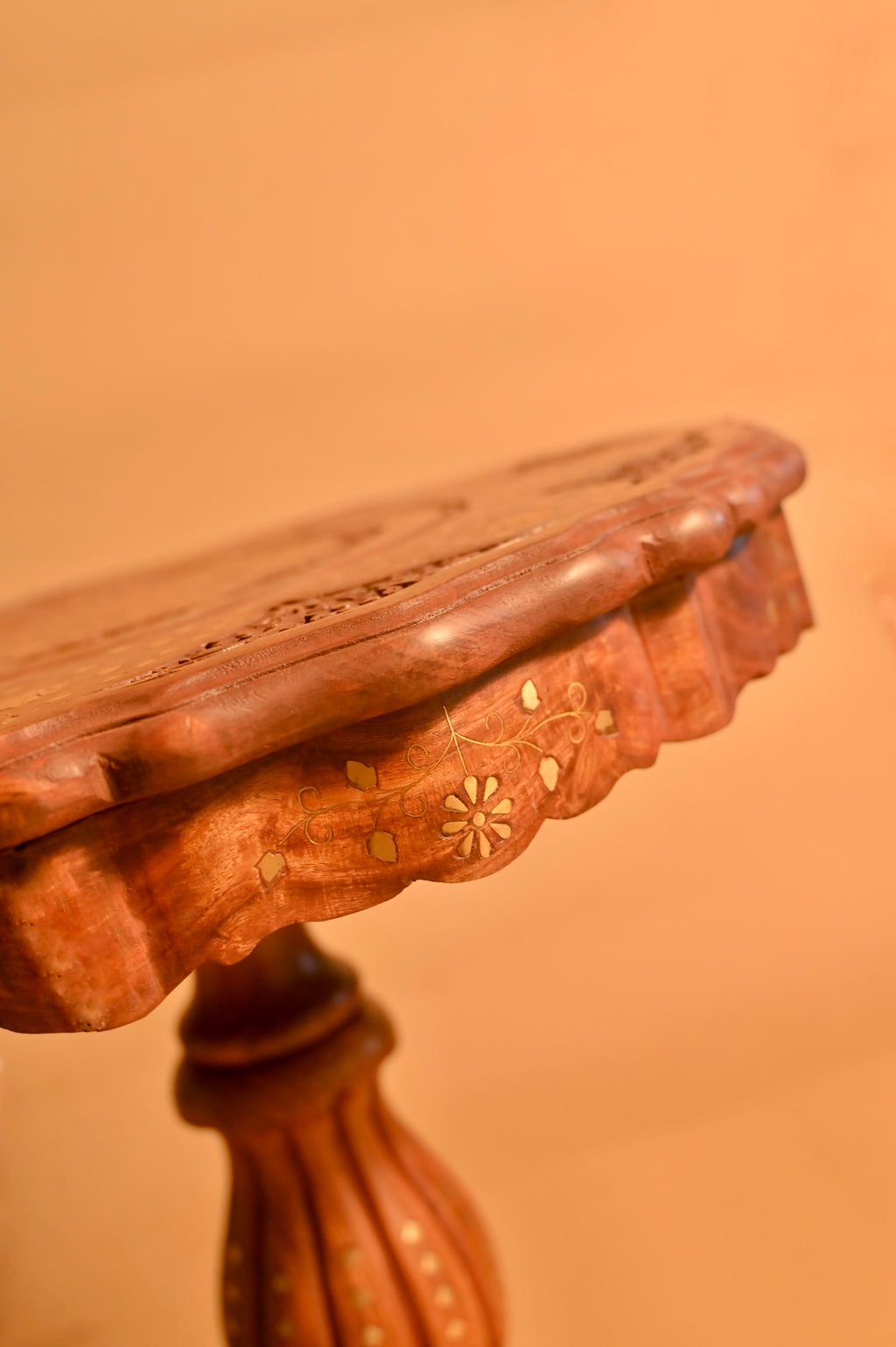 Royal Handcrafted Carved Wooden Accent Table