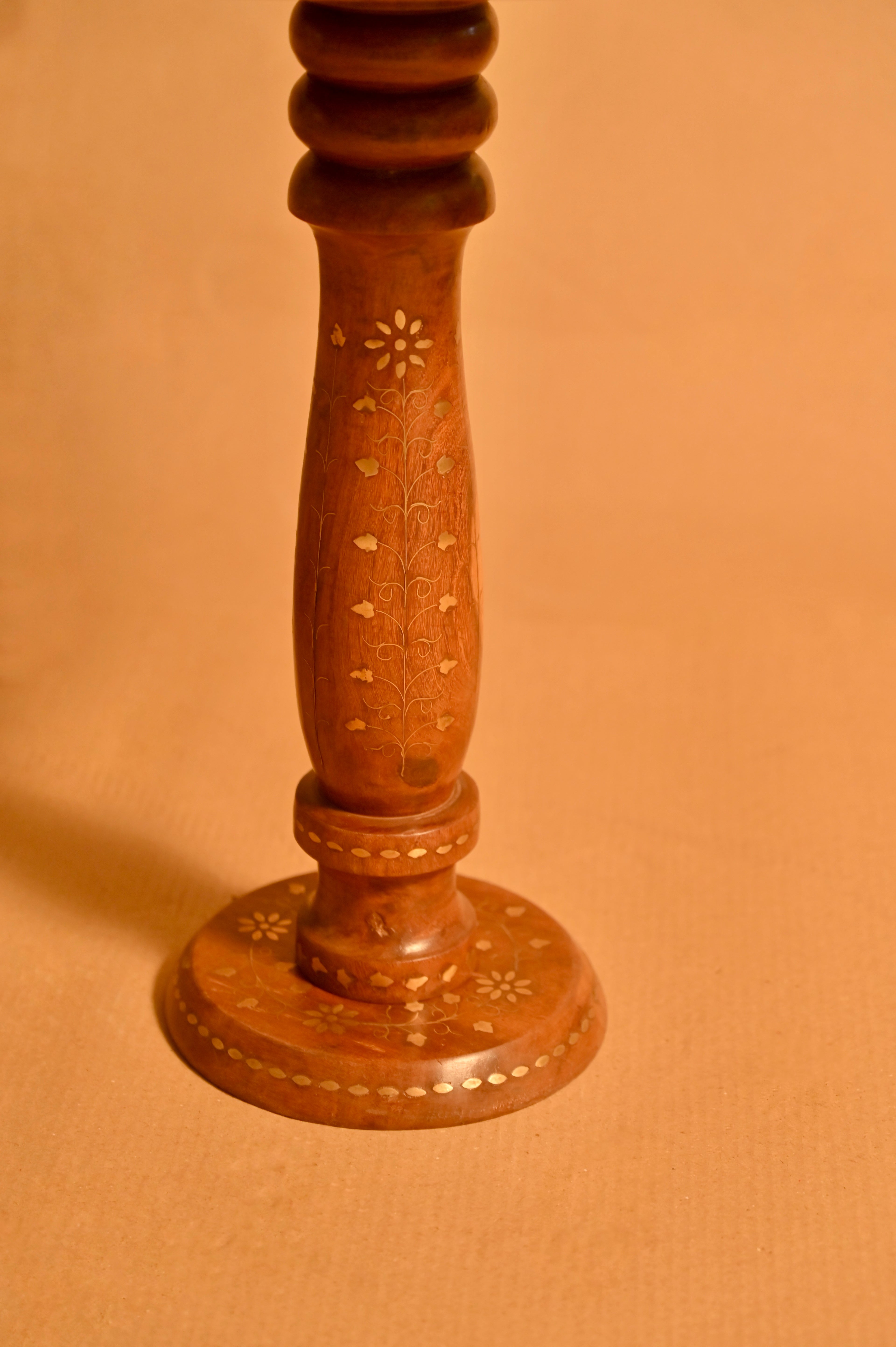 Handcrafted Wooden Pedestal Table