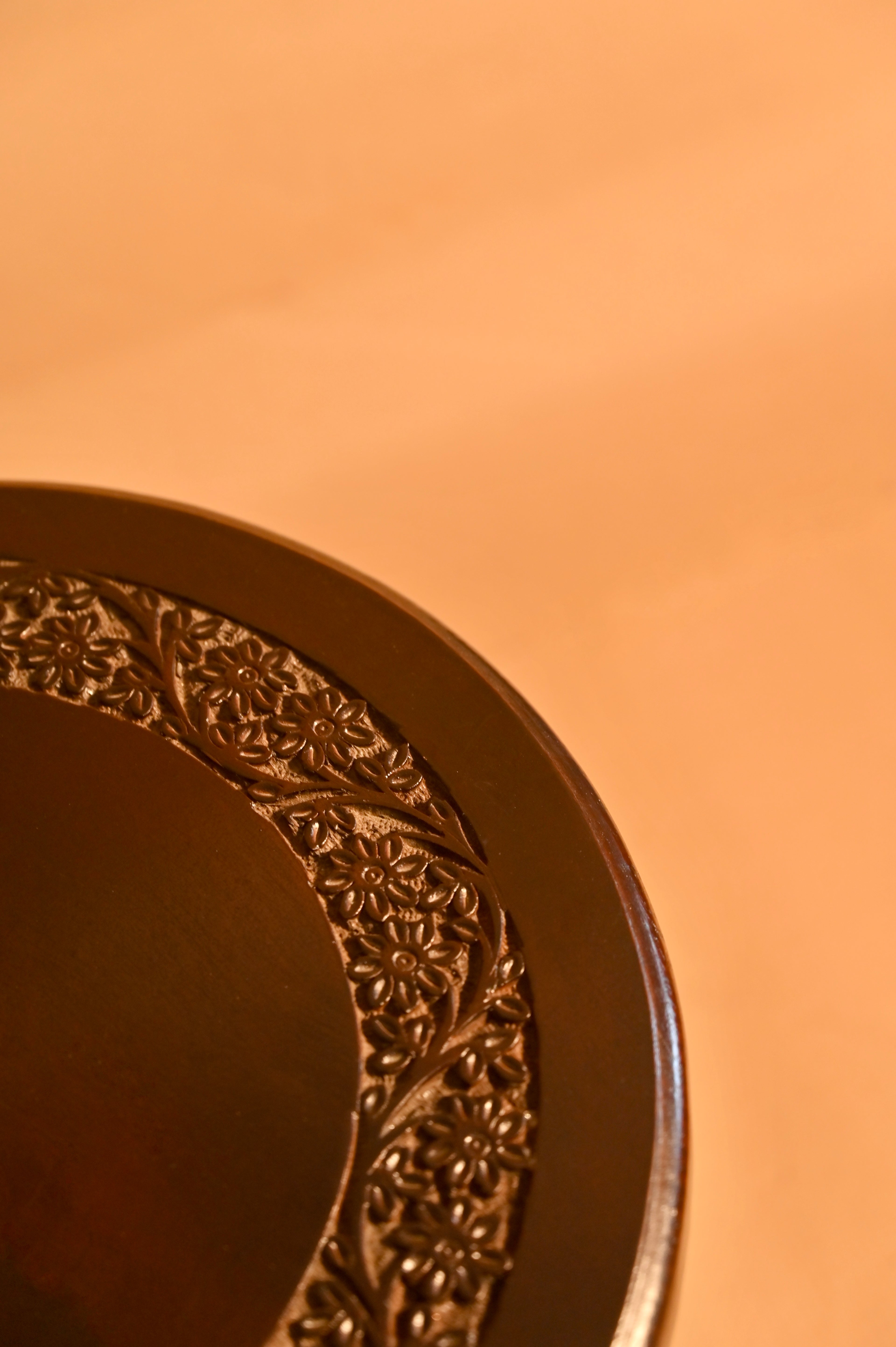 handcrafted wooden accent table