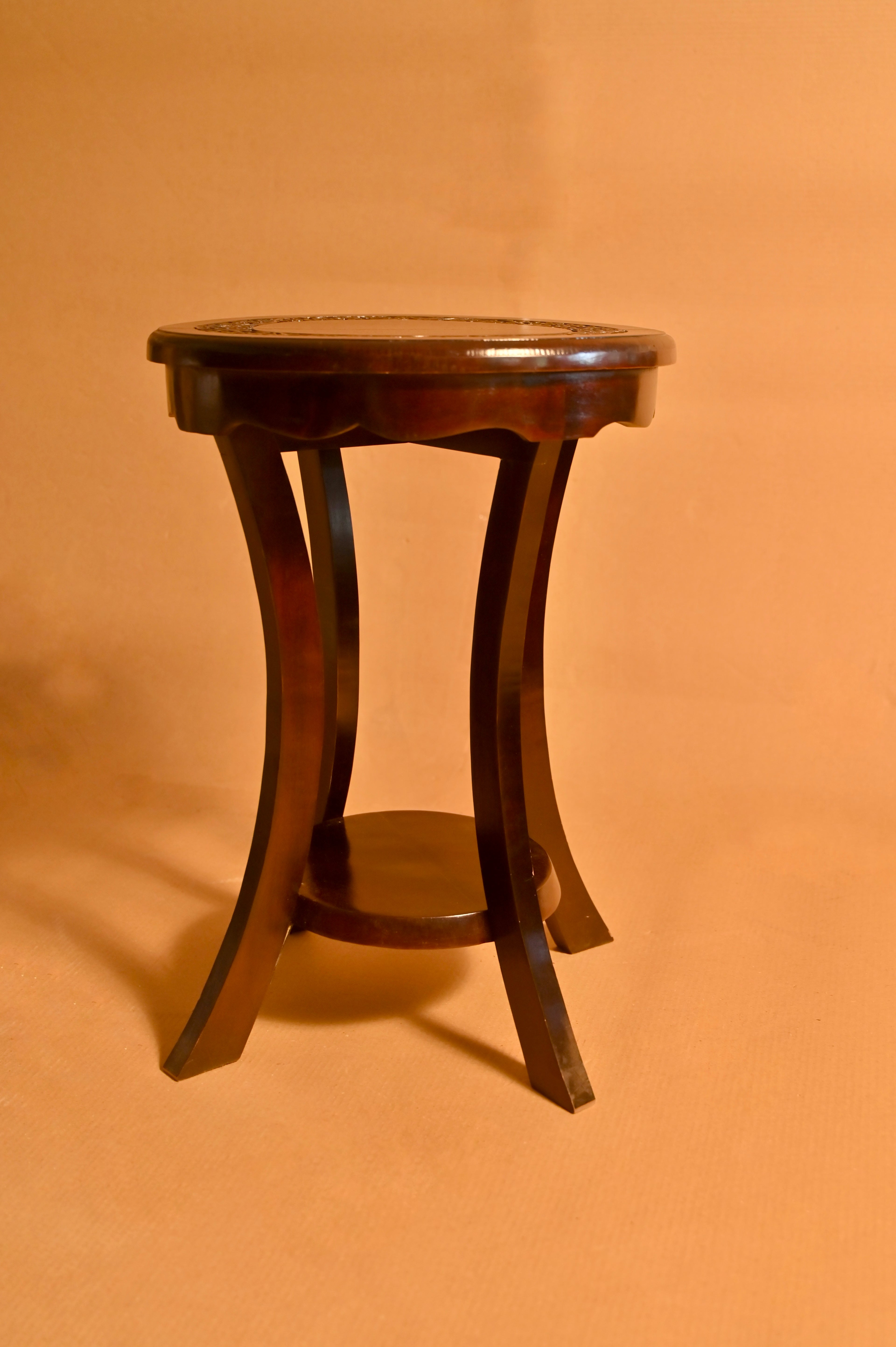 handcrafted wooden accent table