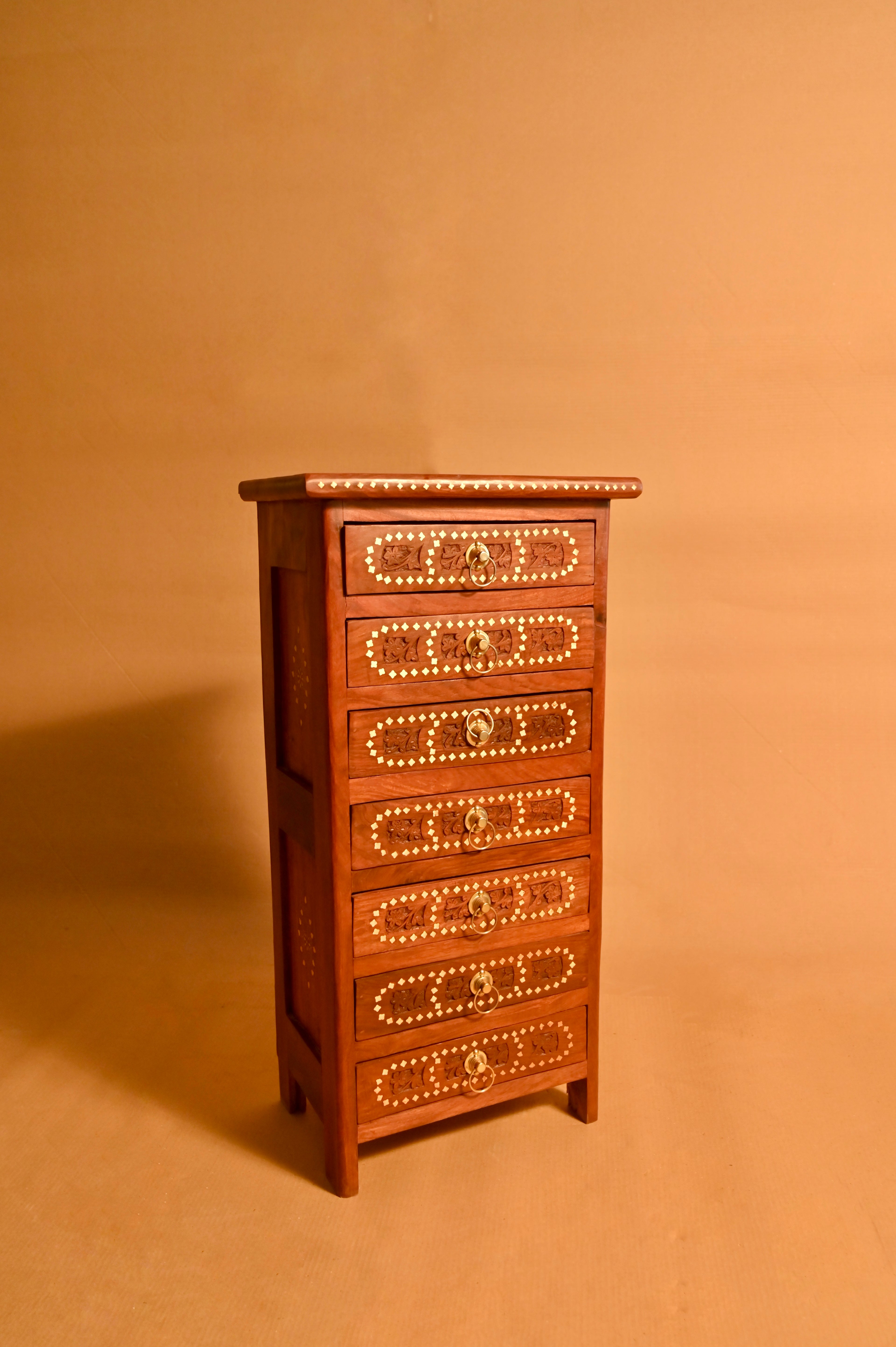 Handcrafted Wooden Multi-Drawer Chest