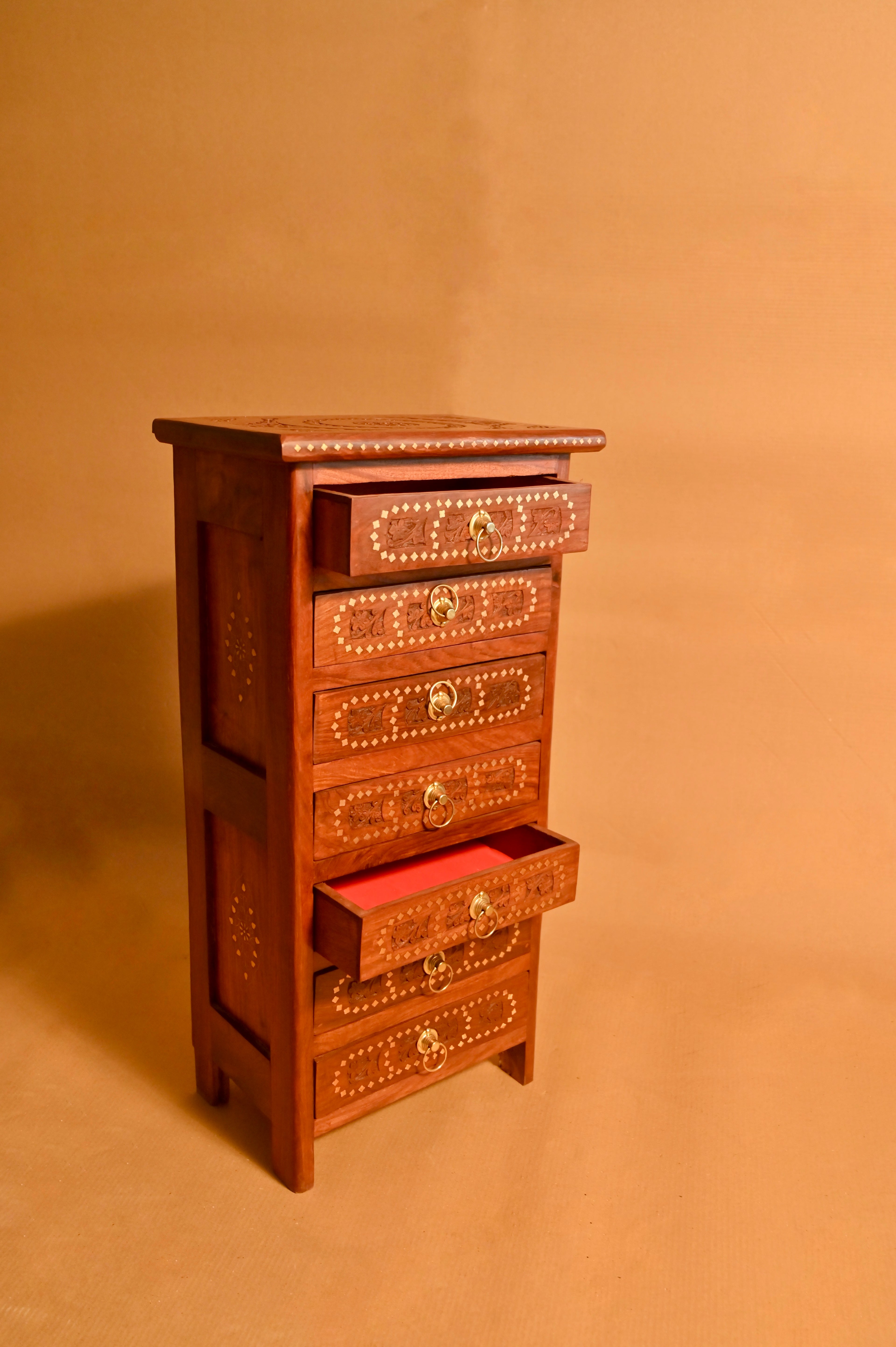 Handcrafted Wooden Multi-Drawer Chest