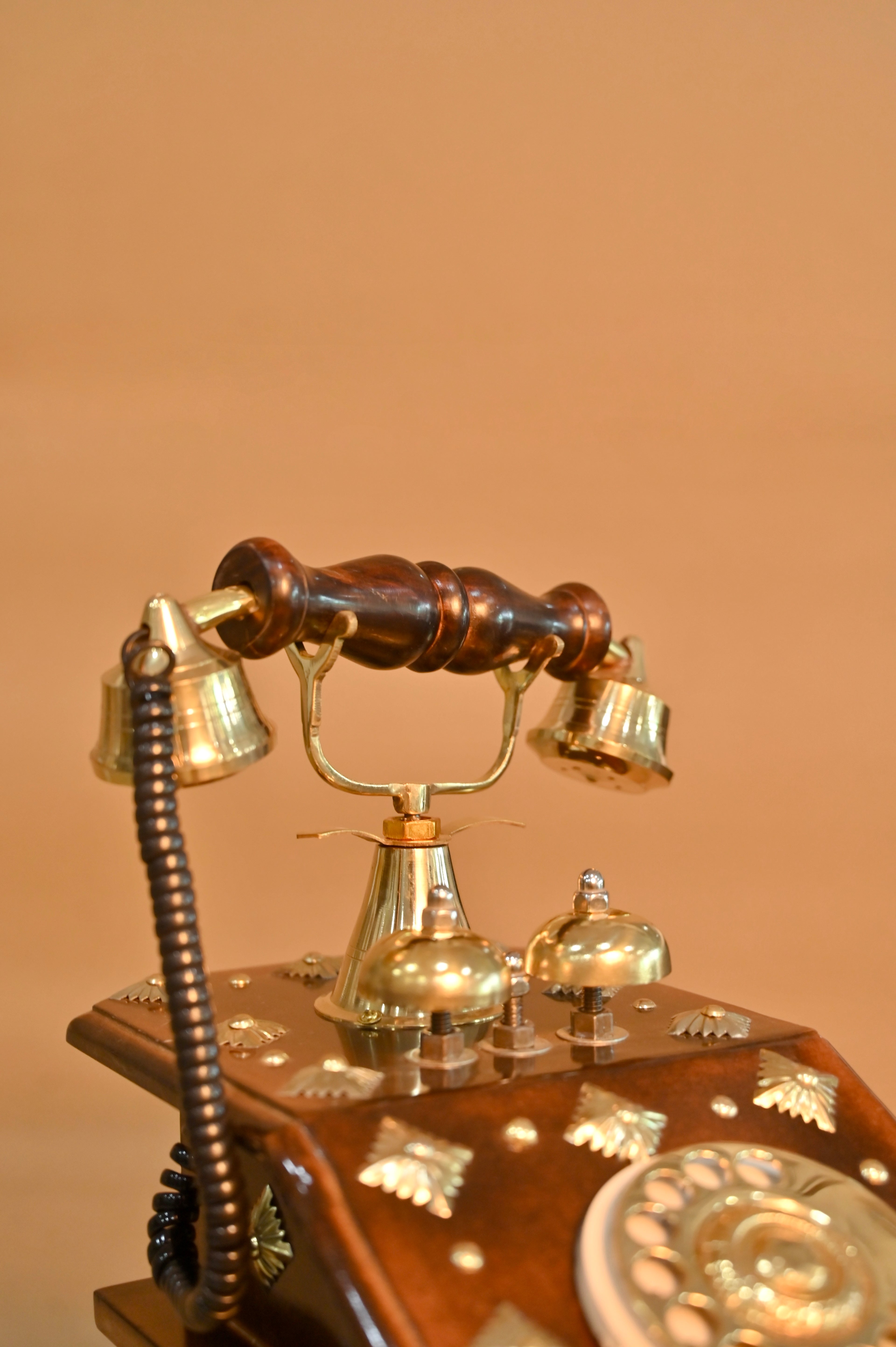Handcrafted Vintage Telephone Clock Stand