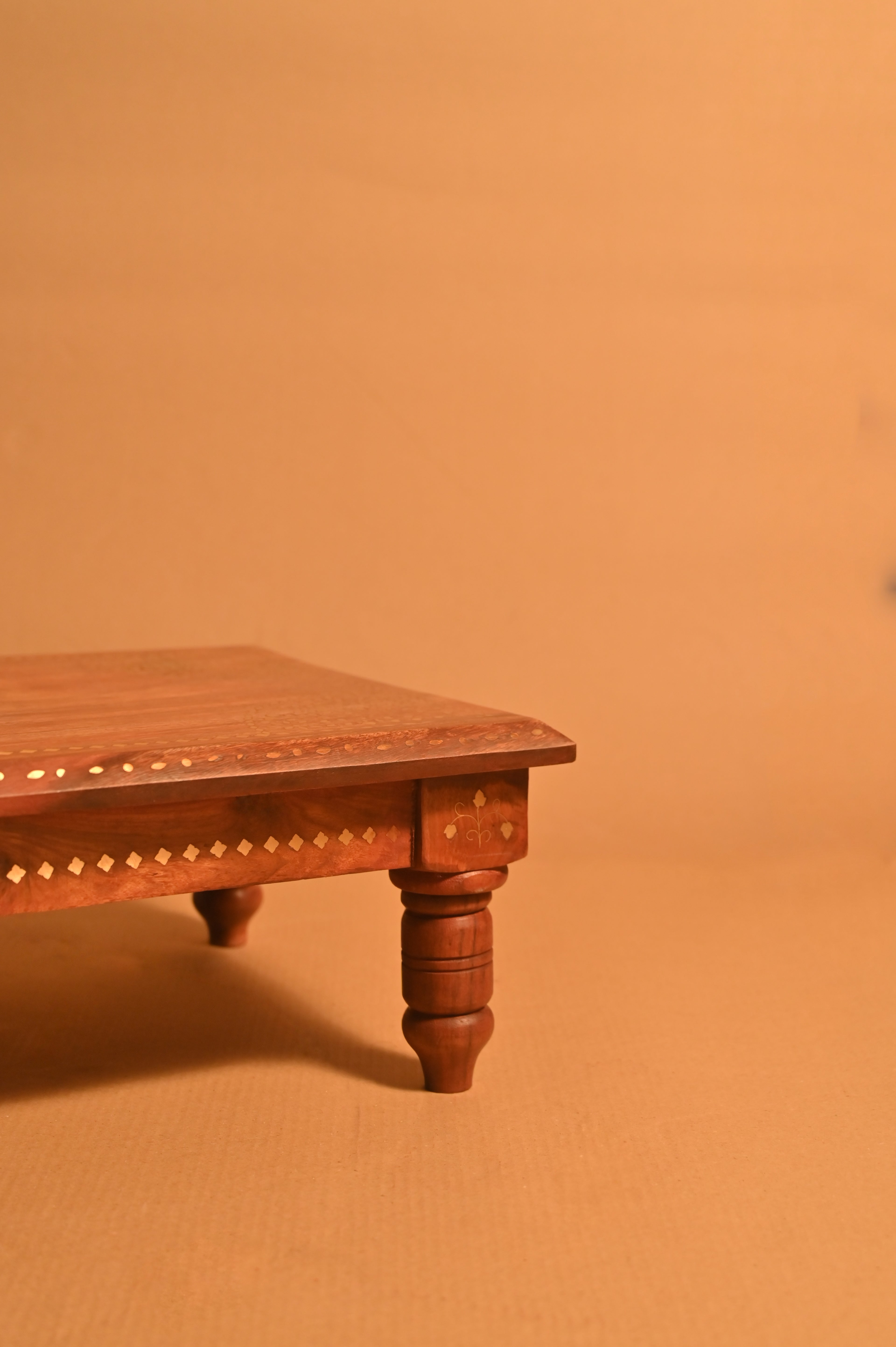 Handcrafted Sheesham Wood Inlay Chowki