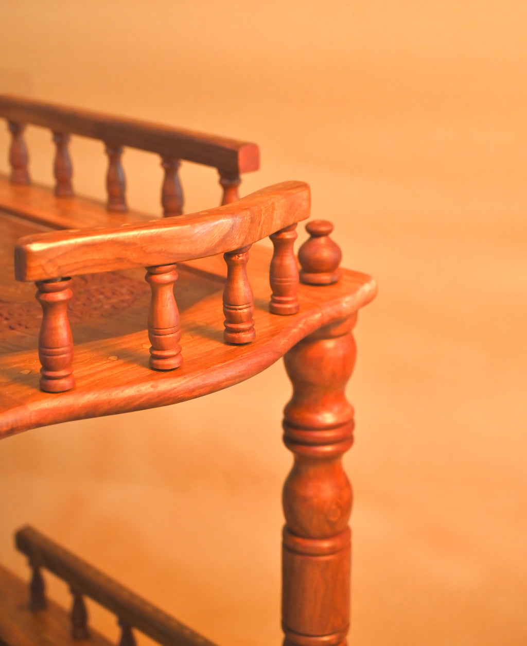Handcrafted Wood Bar Trolley