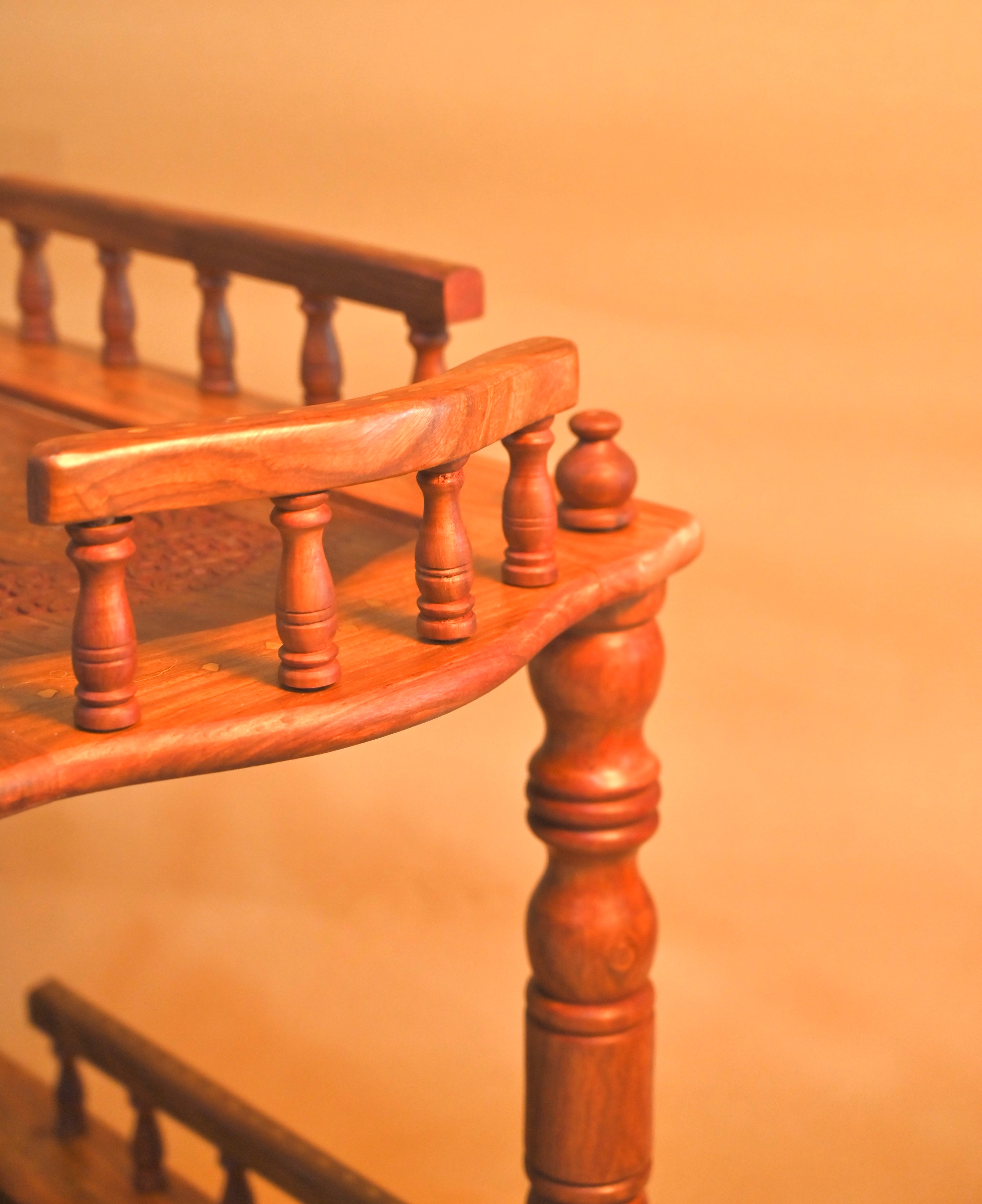 Handcrafted Wood Bar Trolley