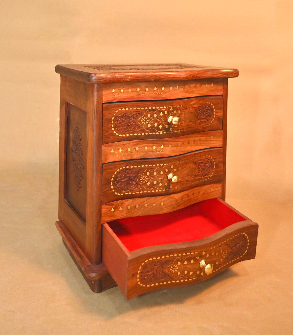Handcrafted Wooden 3-Drawer Storage Chest