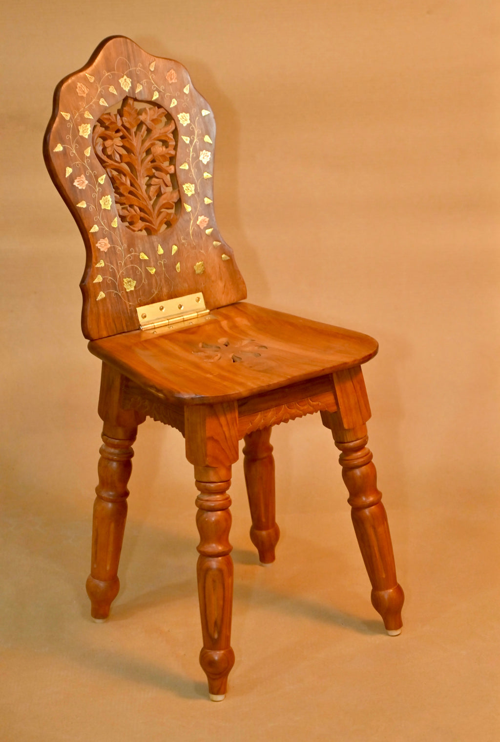 Handcrafted Wooden Folding Prayer Chair