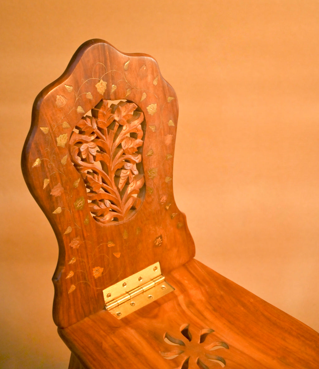 Handcrafted Wooden Folding Prayer Chair