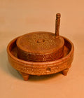 Handcrafted Traditional Wooden Chakki (Decorative Grinding Mill)