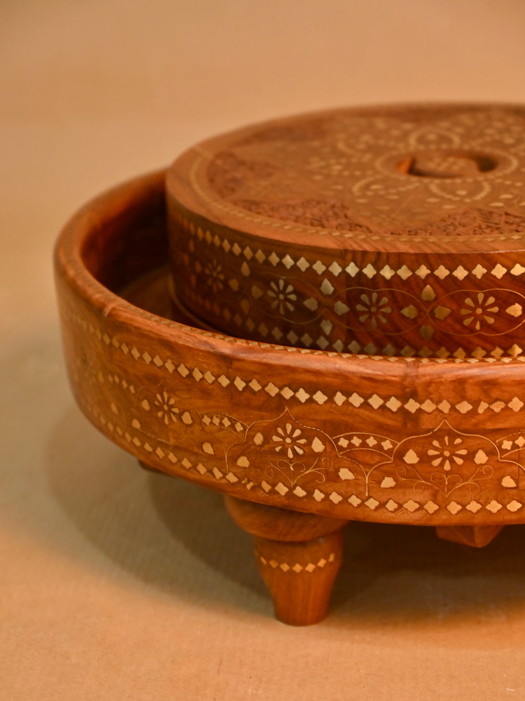 Handcrafted Traditional Wooden Chakki (Decorative Grinding Mill)