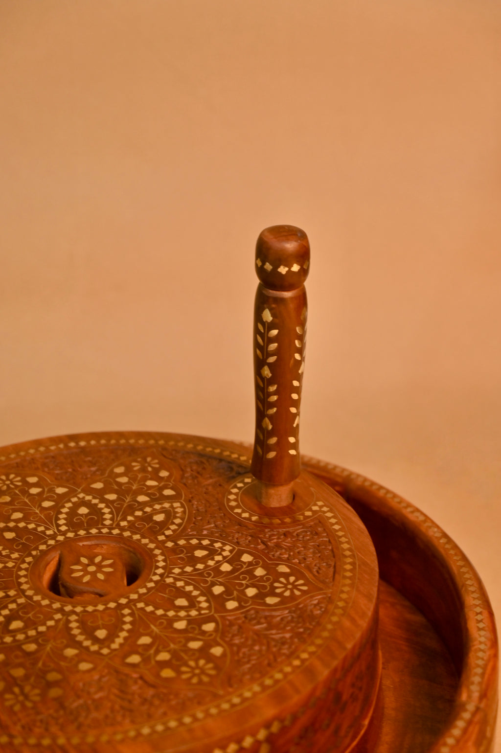 Handcrafted Traditional Wooden Chakki (Decorative Grinding Mill)