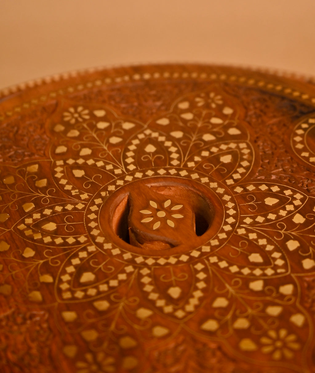 Handcrafted Traditional Wooden Chakki (Decorative Grinding Mill)