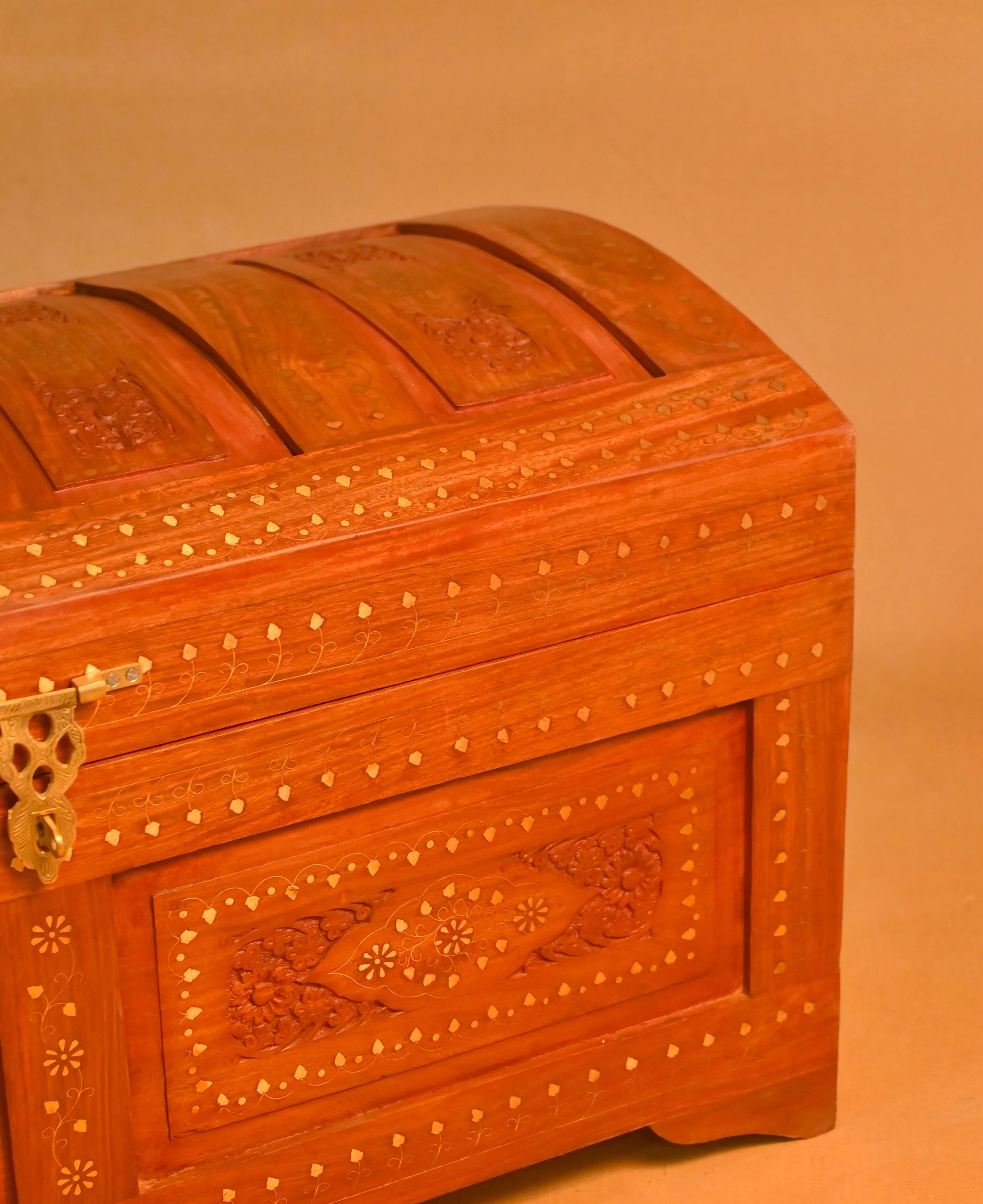 Royal Handcrafted Wooden Dome Storage Trunk