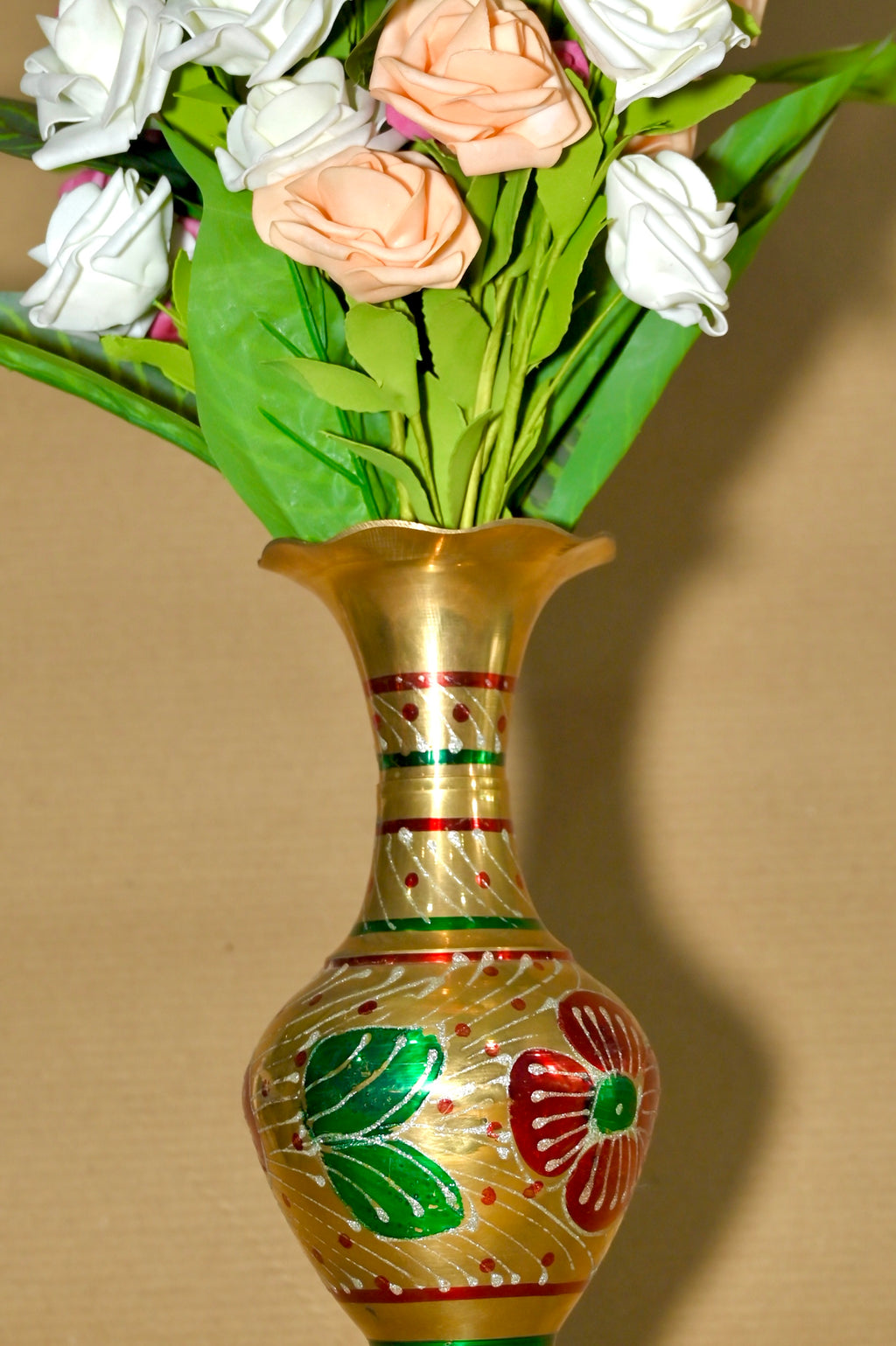 Royal Handcrafted Golden Floral Vase Set (Pair)