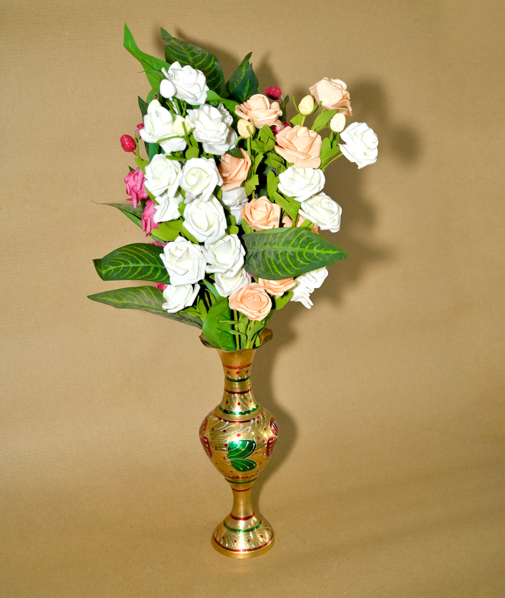 Royal Handcrafted Golden Floral Vase Set (Pair)