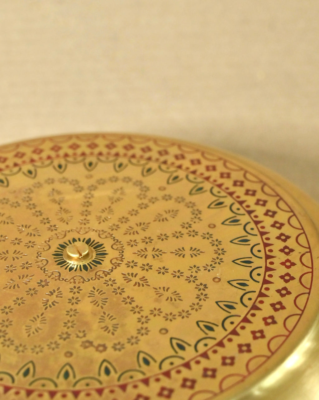 Handcrafted Brass Decorative Storage Box with Designer Lid