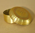 Handcrafted Brass Decorative Storage Box with Designer Lid