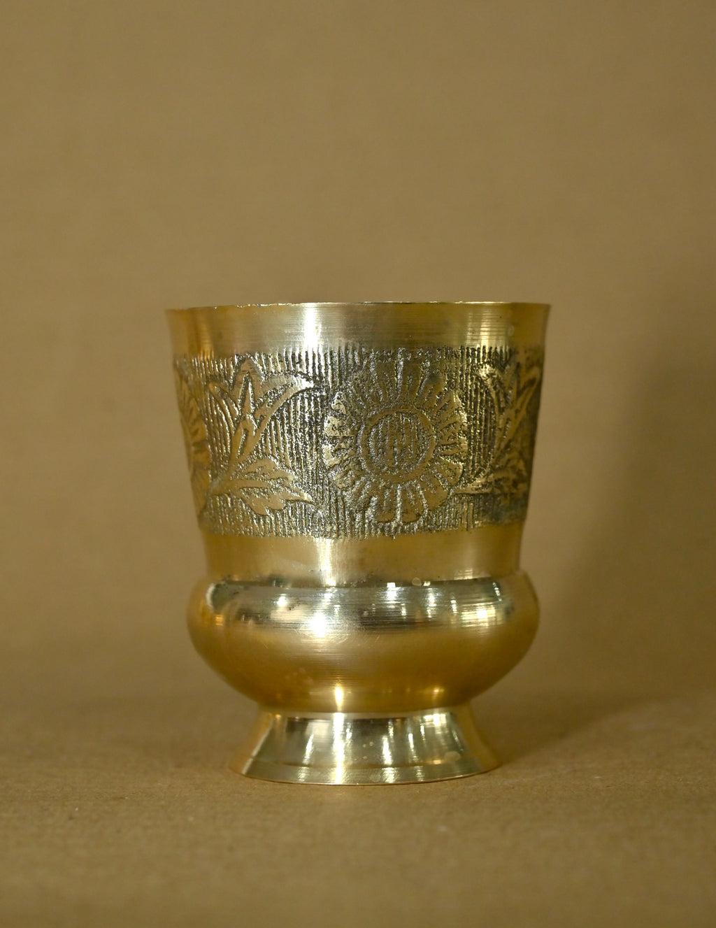 Handcrafted Brass Flask Gift Set with Shot Cup