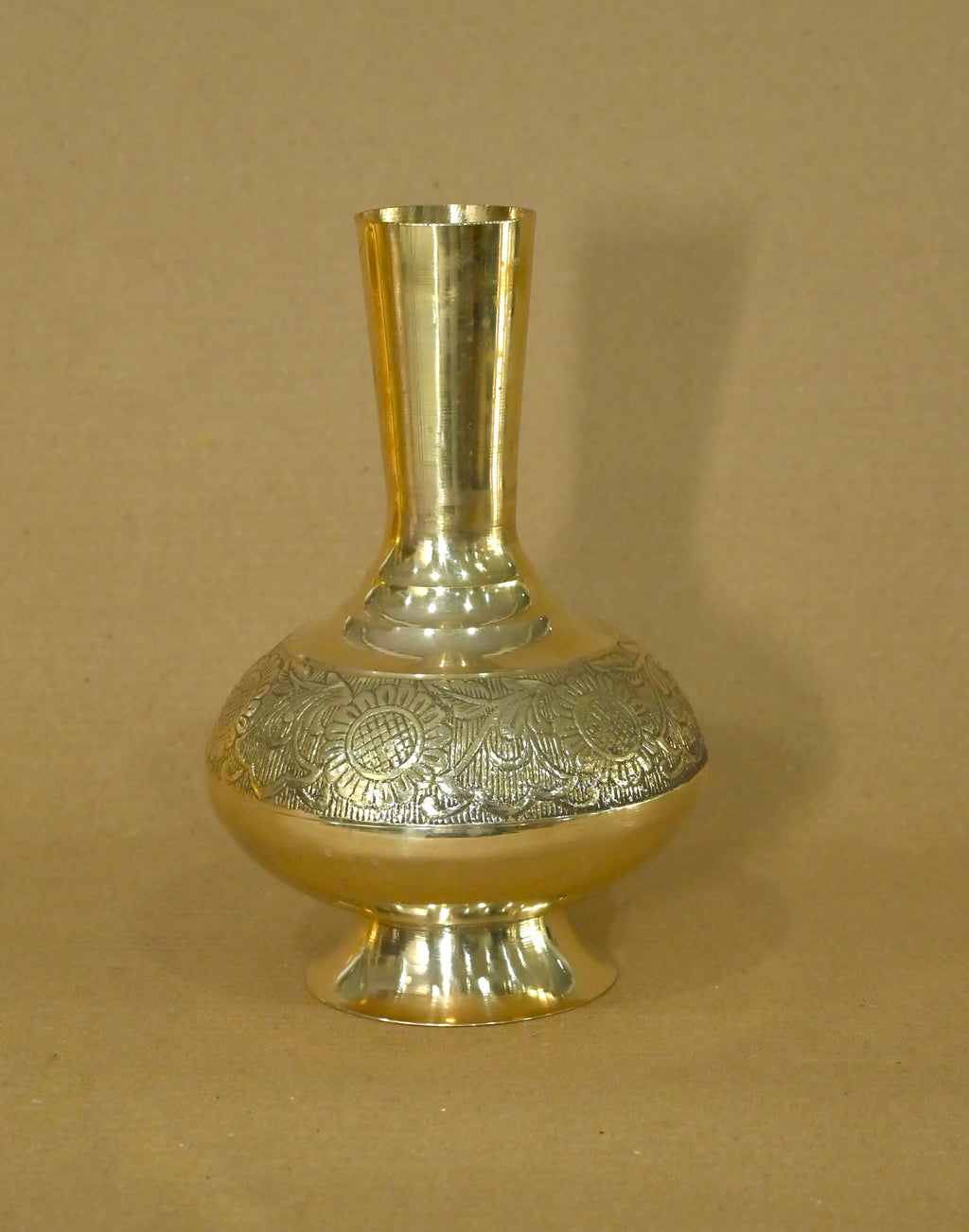 Handcrafted Brass Flask Gift Set with Shot Cup
