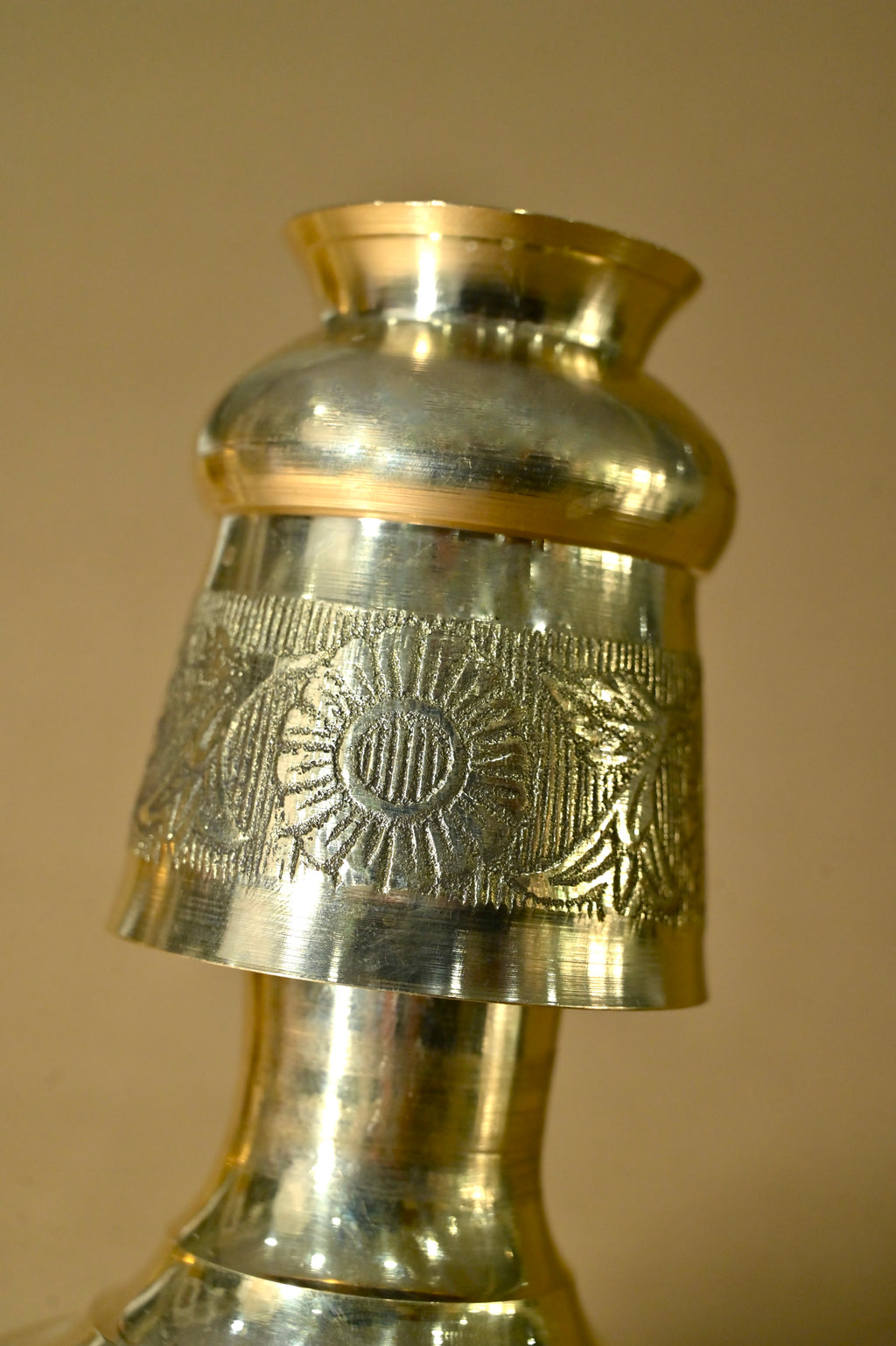 Handcrafted Brass Flask Gift Set with Shot Cup