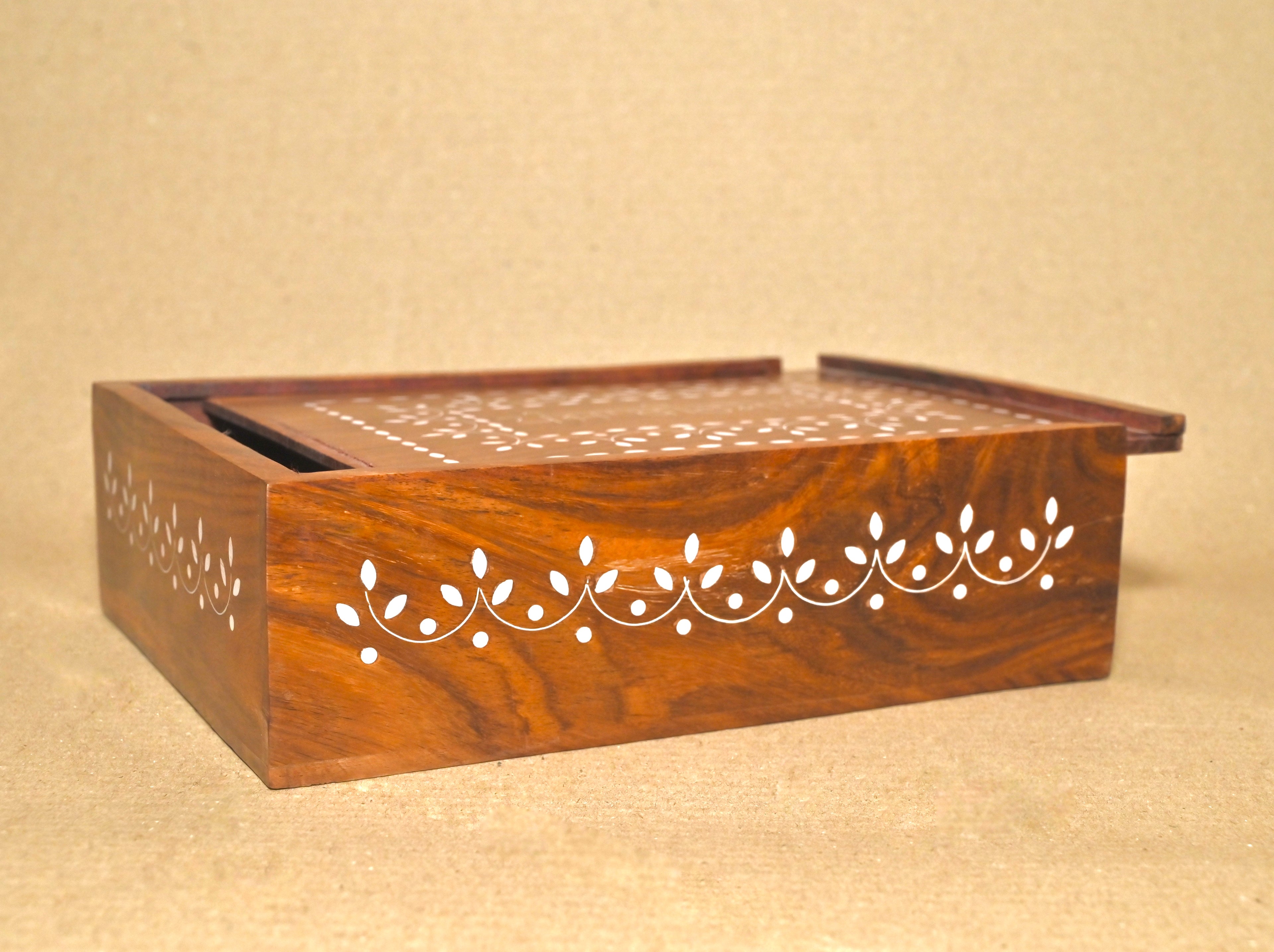 Handcrafted Wooden Spicy Box – 5 Compartments