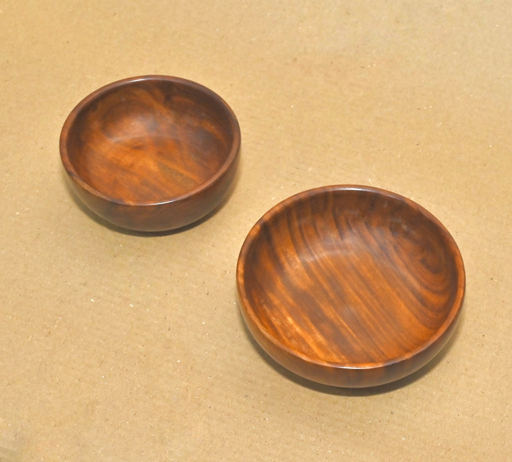 Handcrafted Wooden Serving Bowl Set of 2