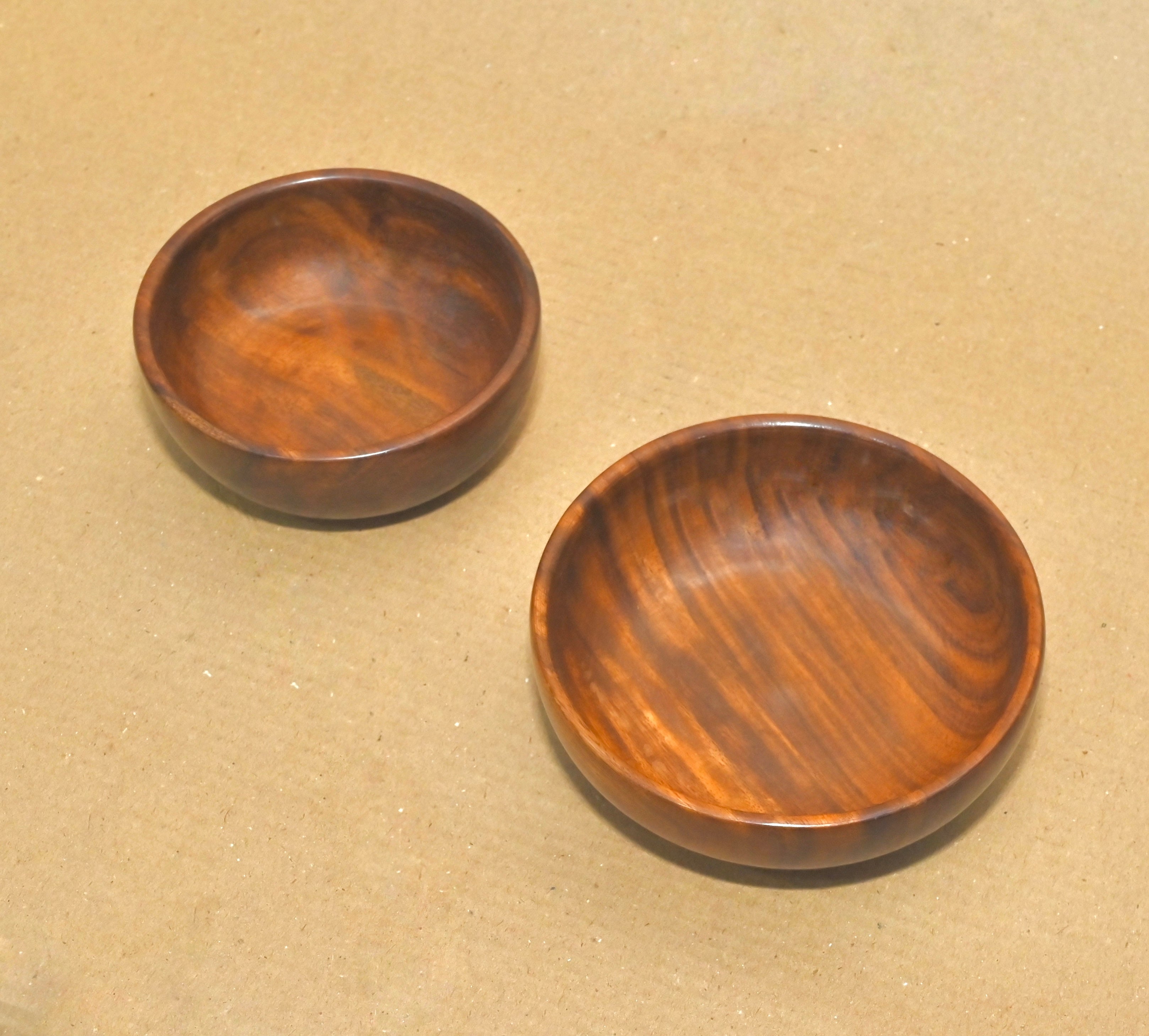 Handcrafted Wooden Serving Bowl Set of 2