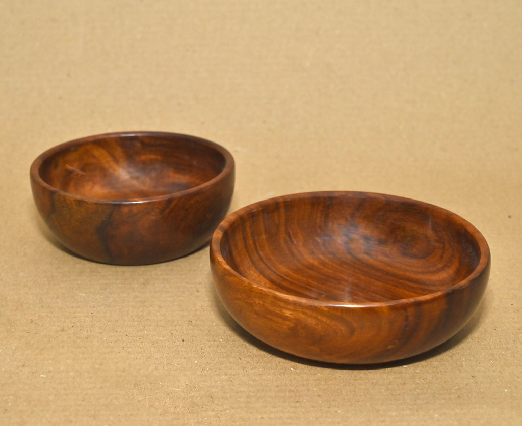 Handcrafted Wooden Serving Bowl Set of 2