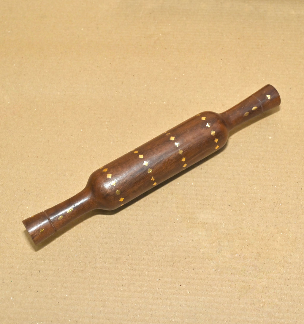 Handcrafted Wooden Chakla Belan Set – Premium Floral Inlay Rolling Board & Rolling Pin