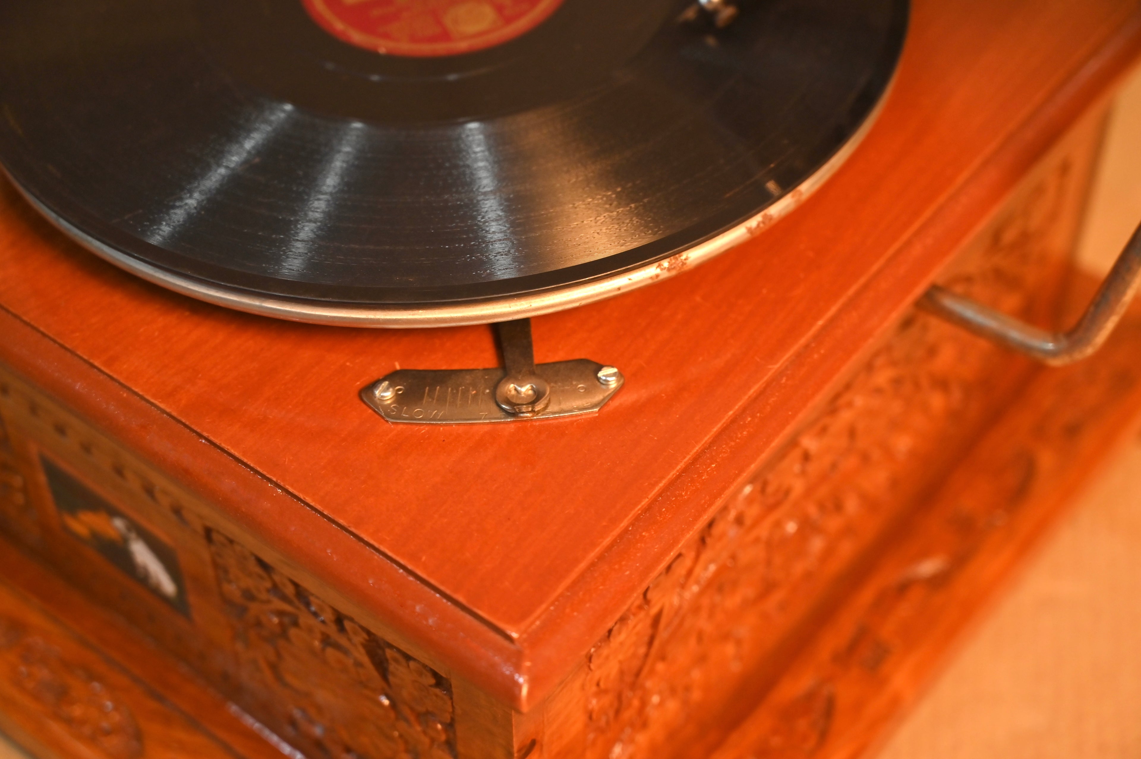 Handcrafted Vintage Wooden Gramophone