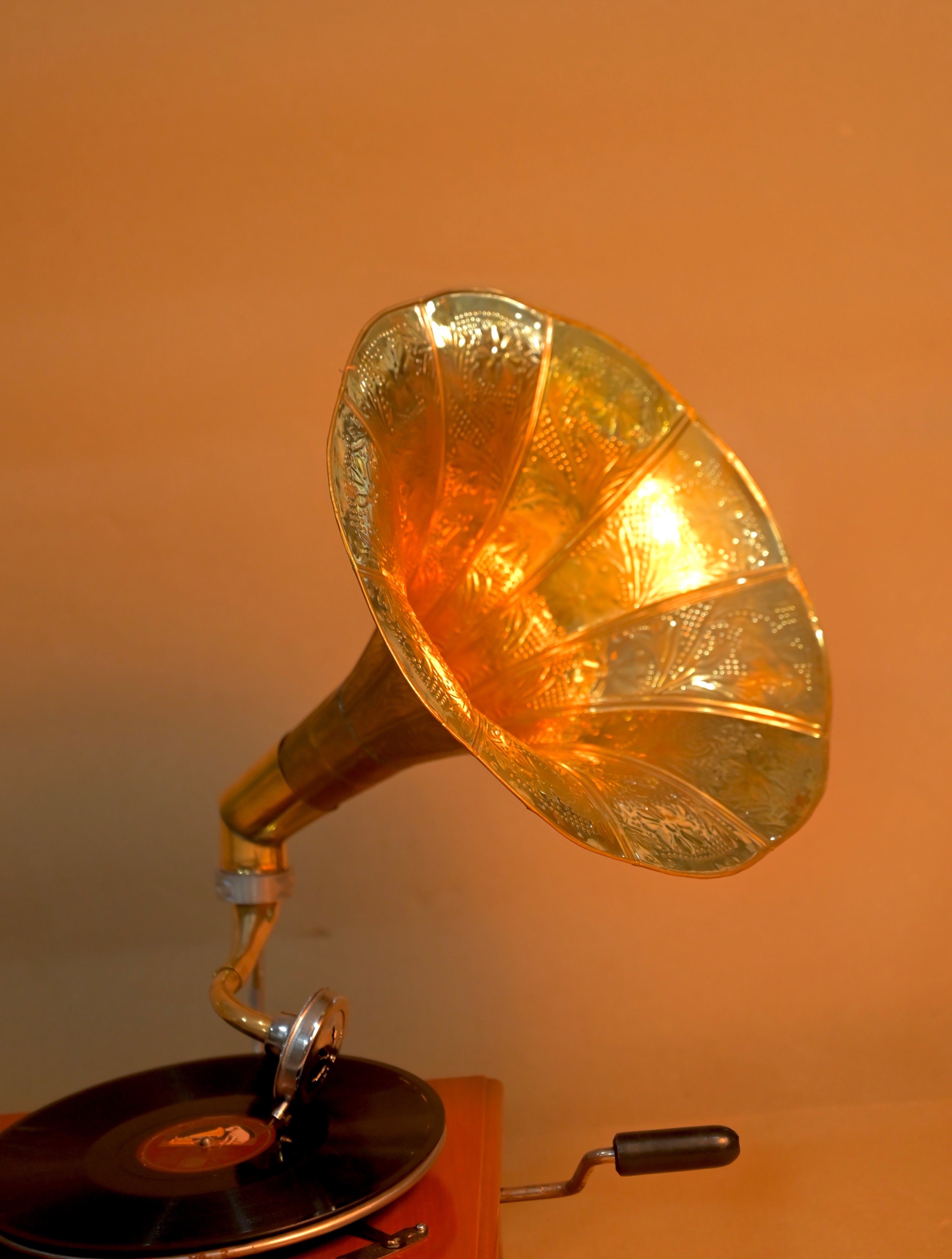 Handcrafted Vintage Wooden Gramophone