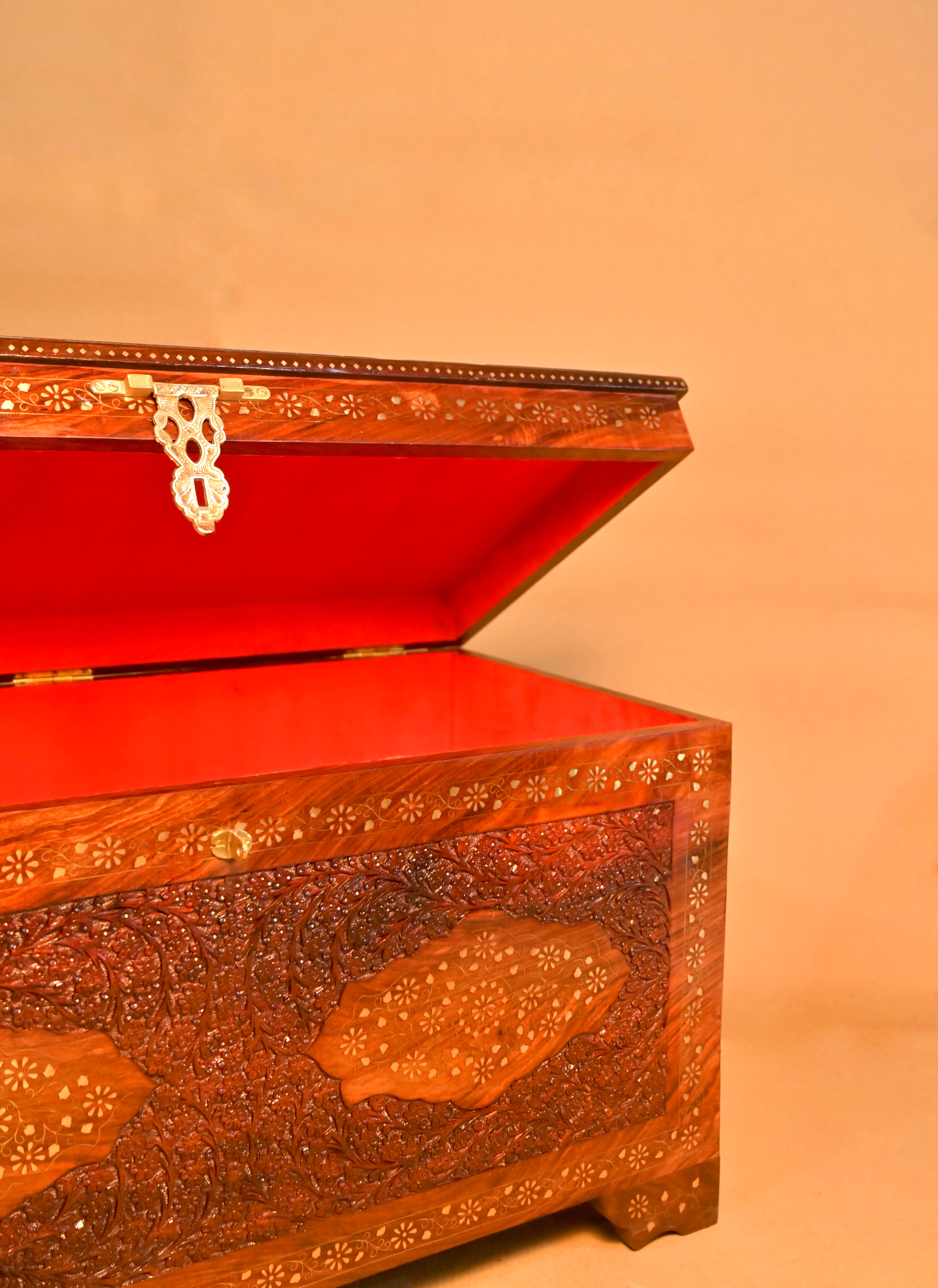 Handcrafted Vintage Wooden Clothes Storage Chest