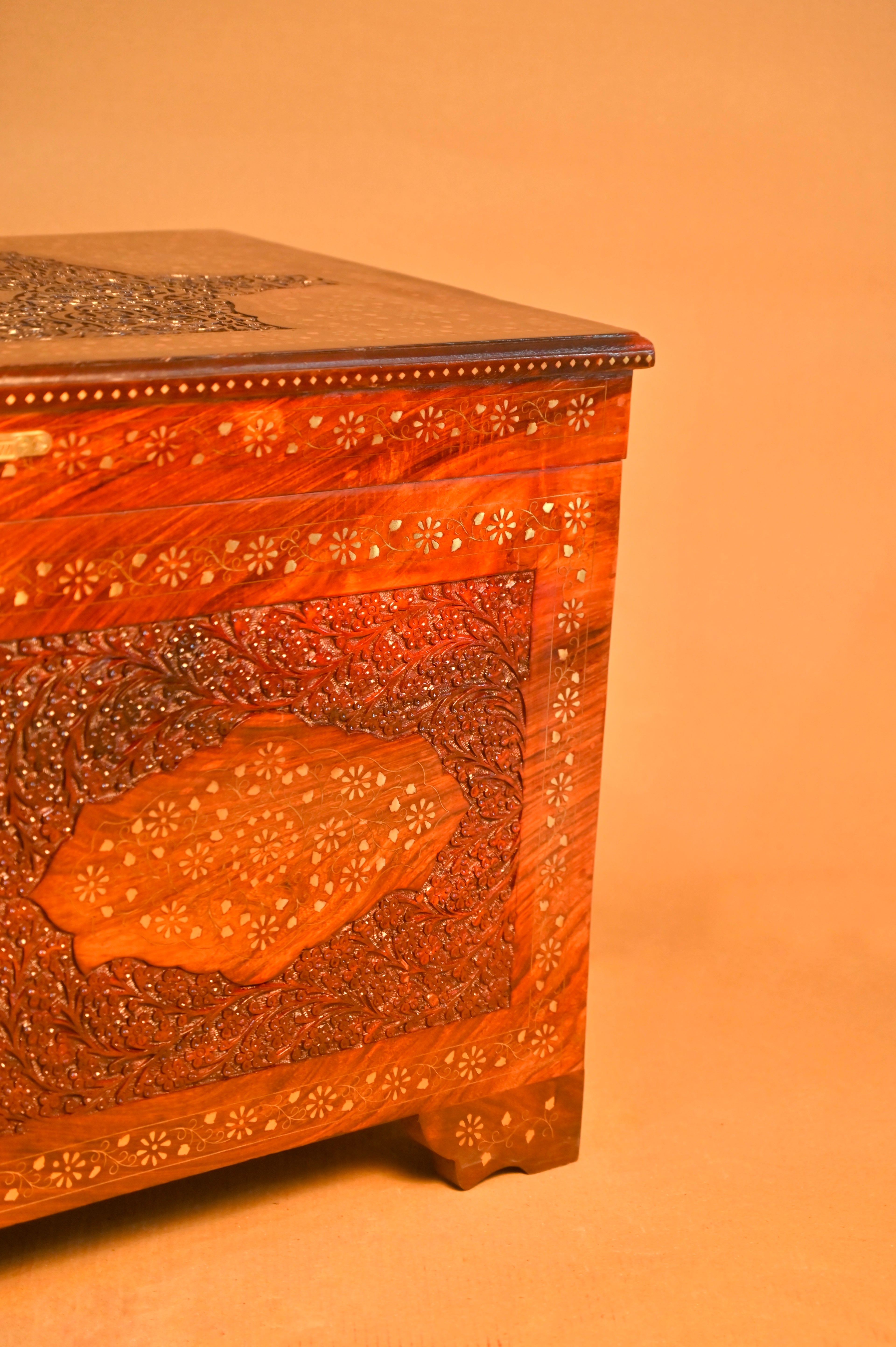 Handcrafted Vintage Wooden Clothes Storage Chest