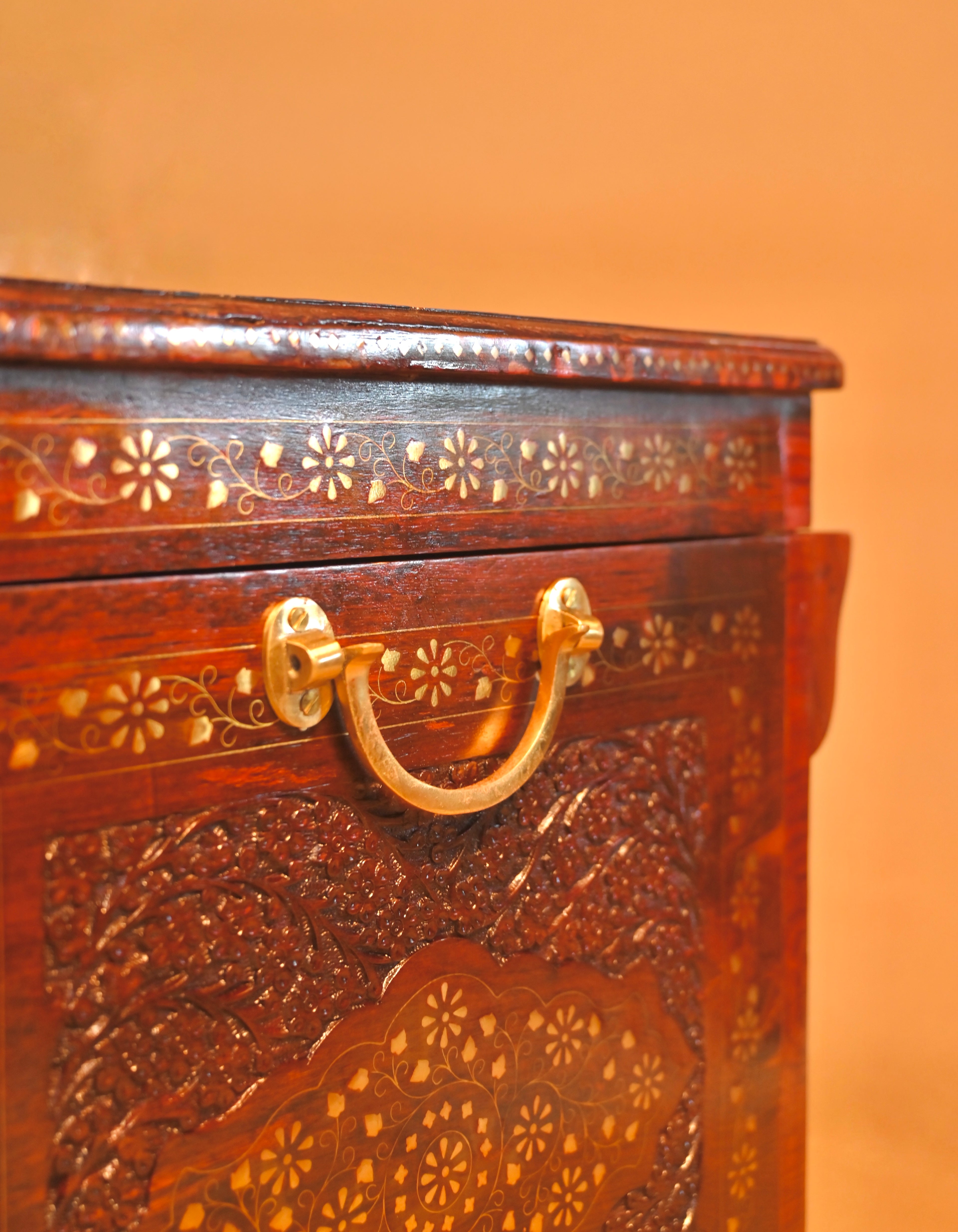 Handcrafted Vintage Wooden Clothes Storage Chest