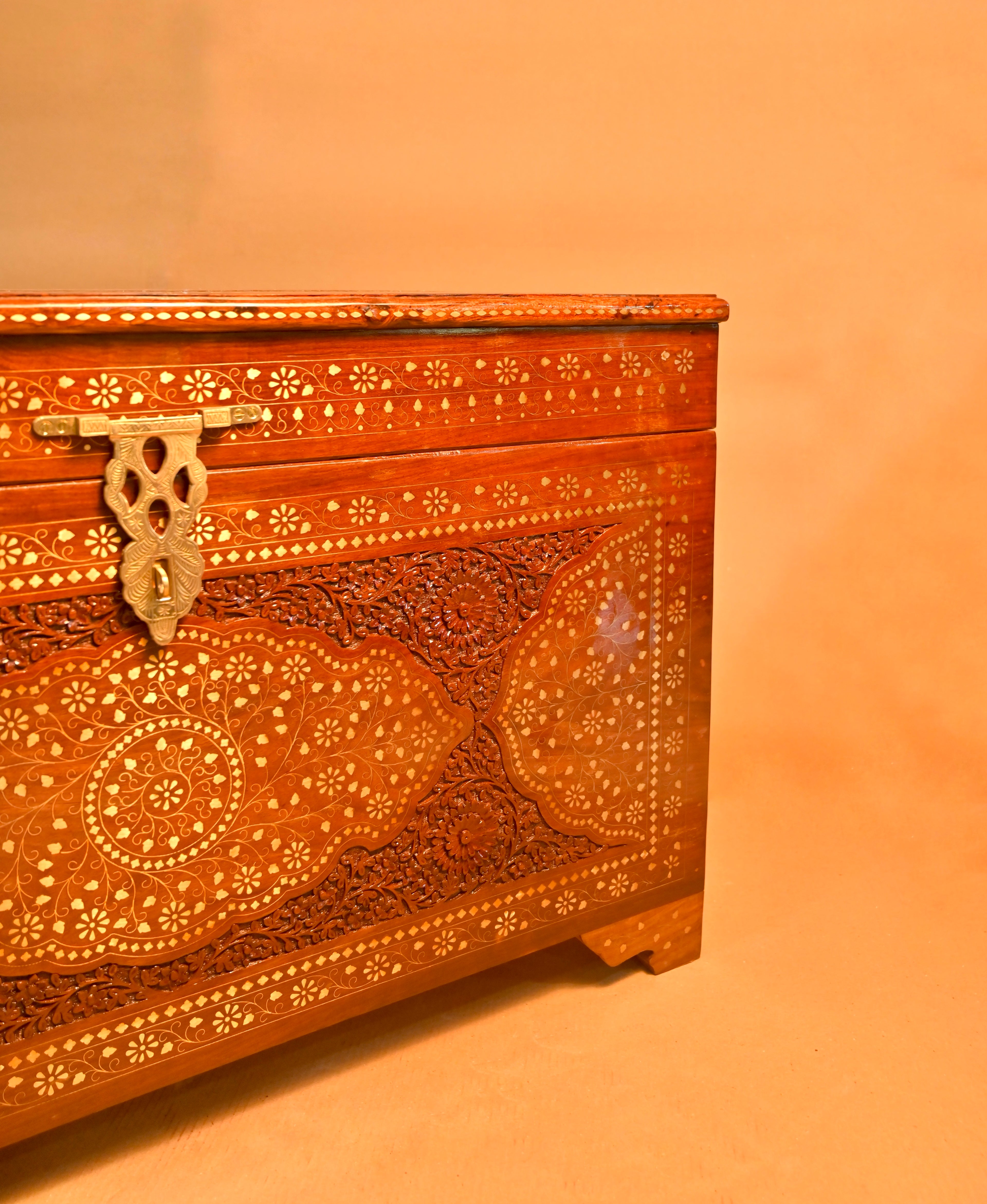 Handcrafted Vintage Wooden Clothes Storage Chest