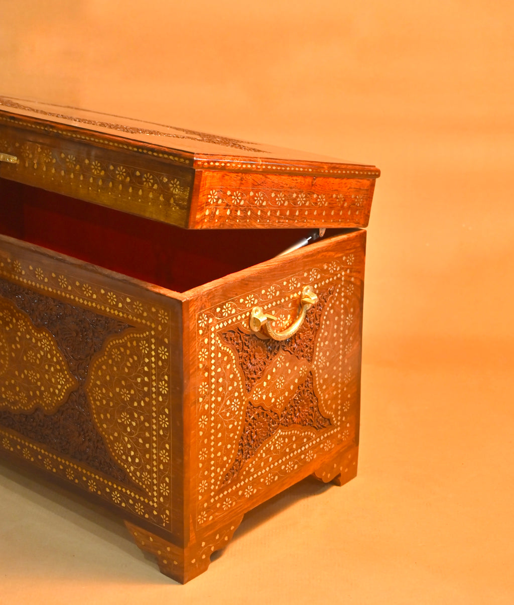 Handcrafted Vintage Wooden Clothes Storage Chest