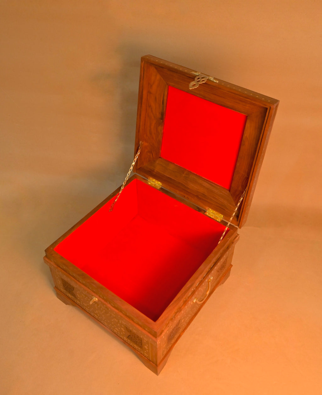 Handcrafted Vintage Wooden Clothes Storage Trunk