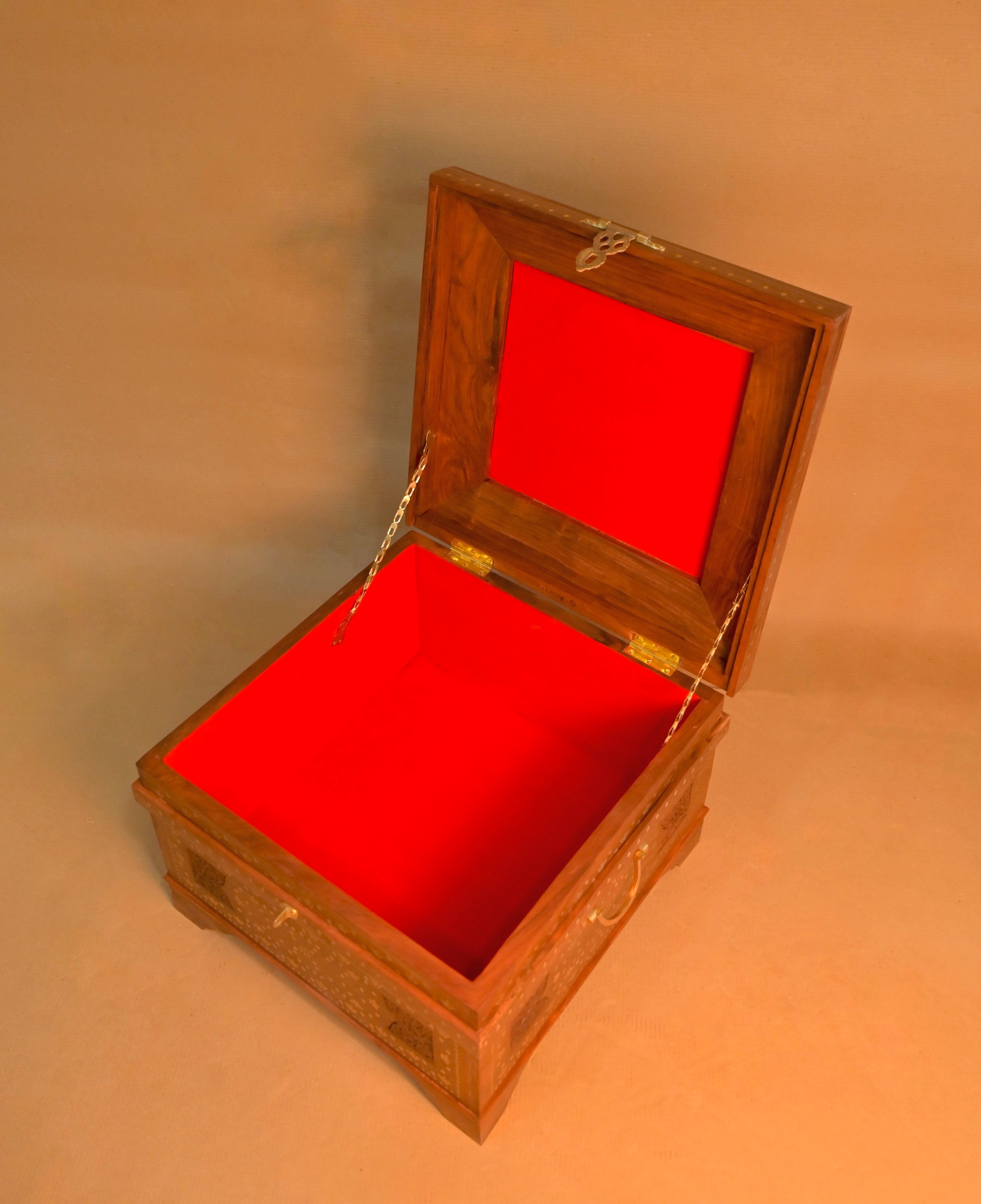 Handcrafted Vintage Wooden Clothes Storage Trunk